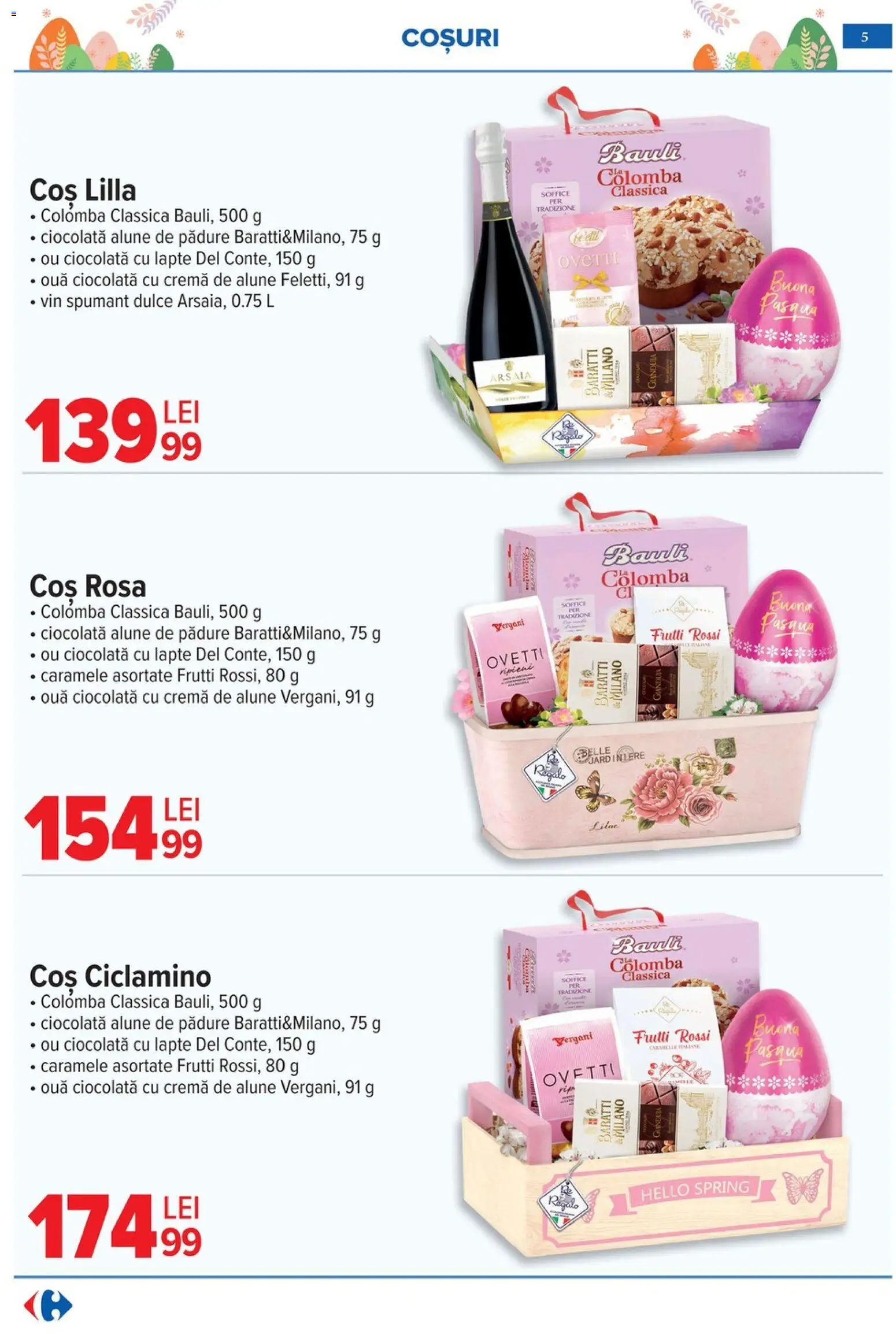 Noul catalog Carrefour – valabil de la 25.03.2026 | Pagină: 5 | Produse: Coș, Alune, Cremă, Caramele