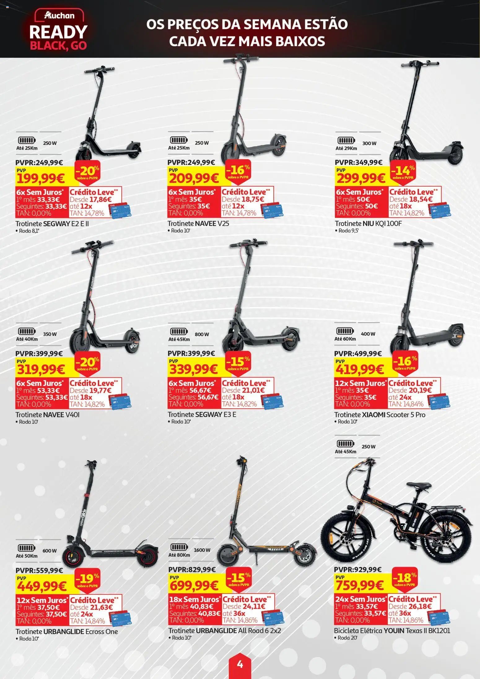 Auchan - Black Friday │ válido de 14.11.2025 | Página: 4 | Produtos: Bicicleta, Trotinete
