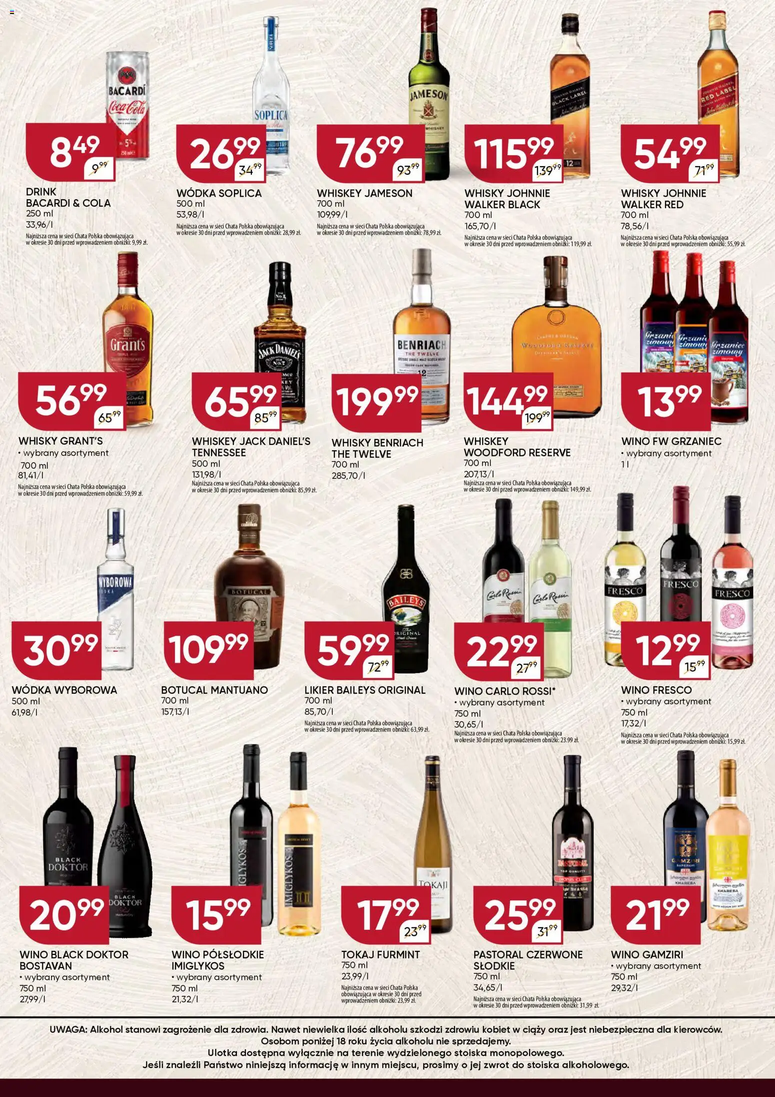 Chata Polska Gazetka - Mocna Oferta od 18.11.2025 | Strona: 2 | Produkty: Baileys, Jack Daniel's, Black Label, Carlo Rossi