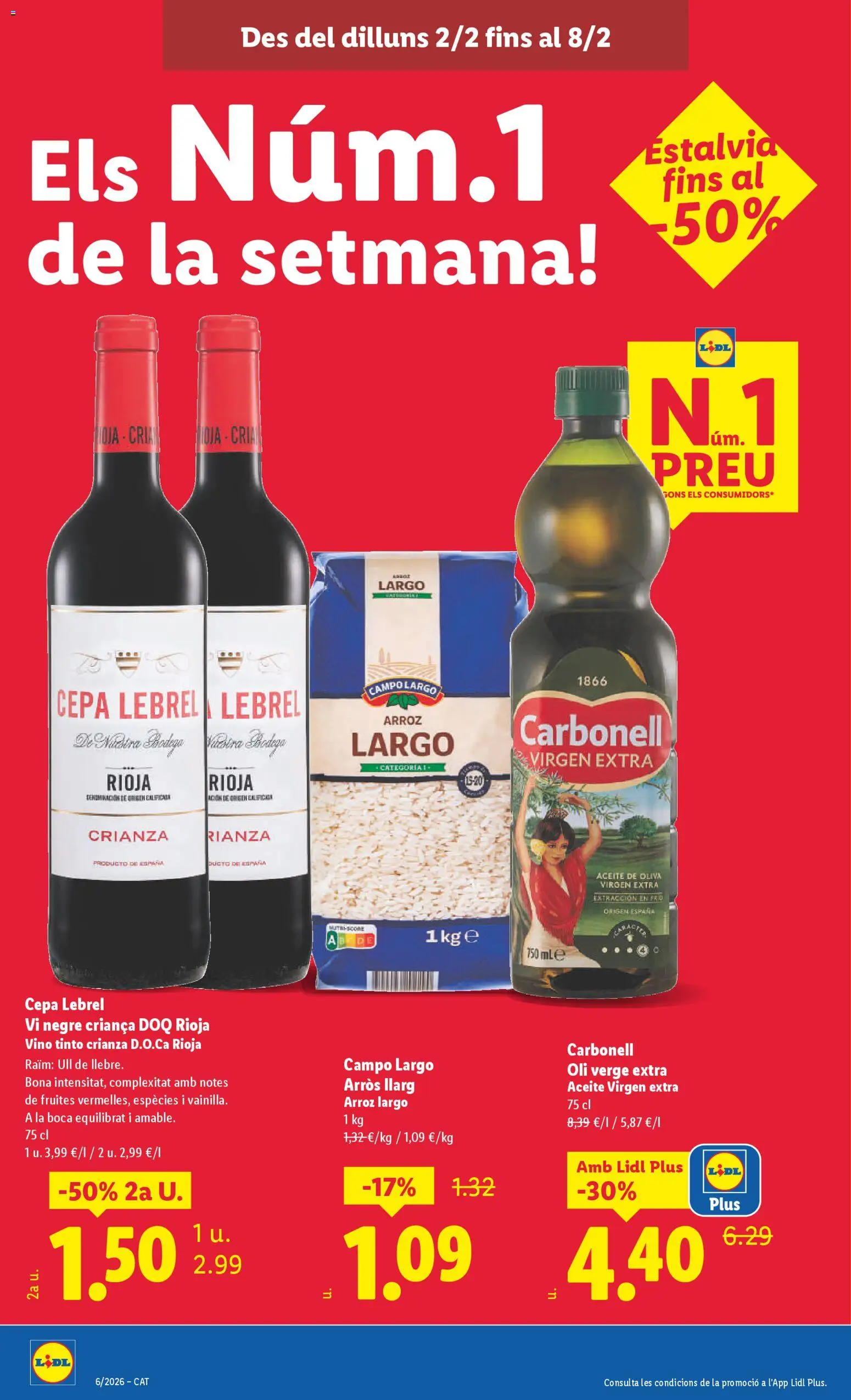 Lidl folleto │ válido desde el 02.02.2026 | Página: 14 | Productos: Aceite, Vino, Arroz, Aceite de oliva