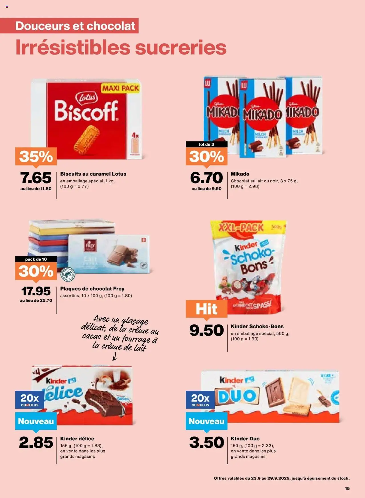 Migros Aktionen FR – gültig ab 23.09.2025 | Seite: 15 | Produkte: Milch, Creme