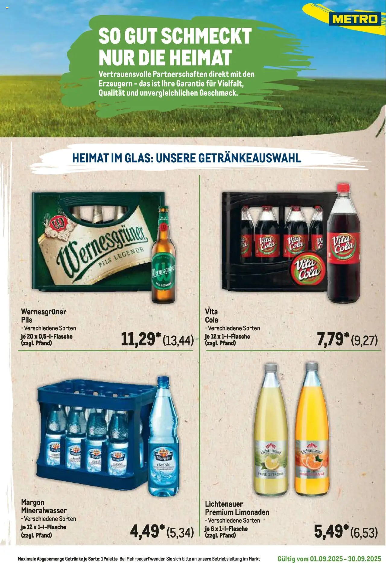 Metro Regionaler Flyer - gültig ab dem 01.09.2025 | Seite: 85 | Produkte: Cola, Pils, Wernesgruner, Zitrone