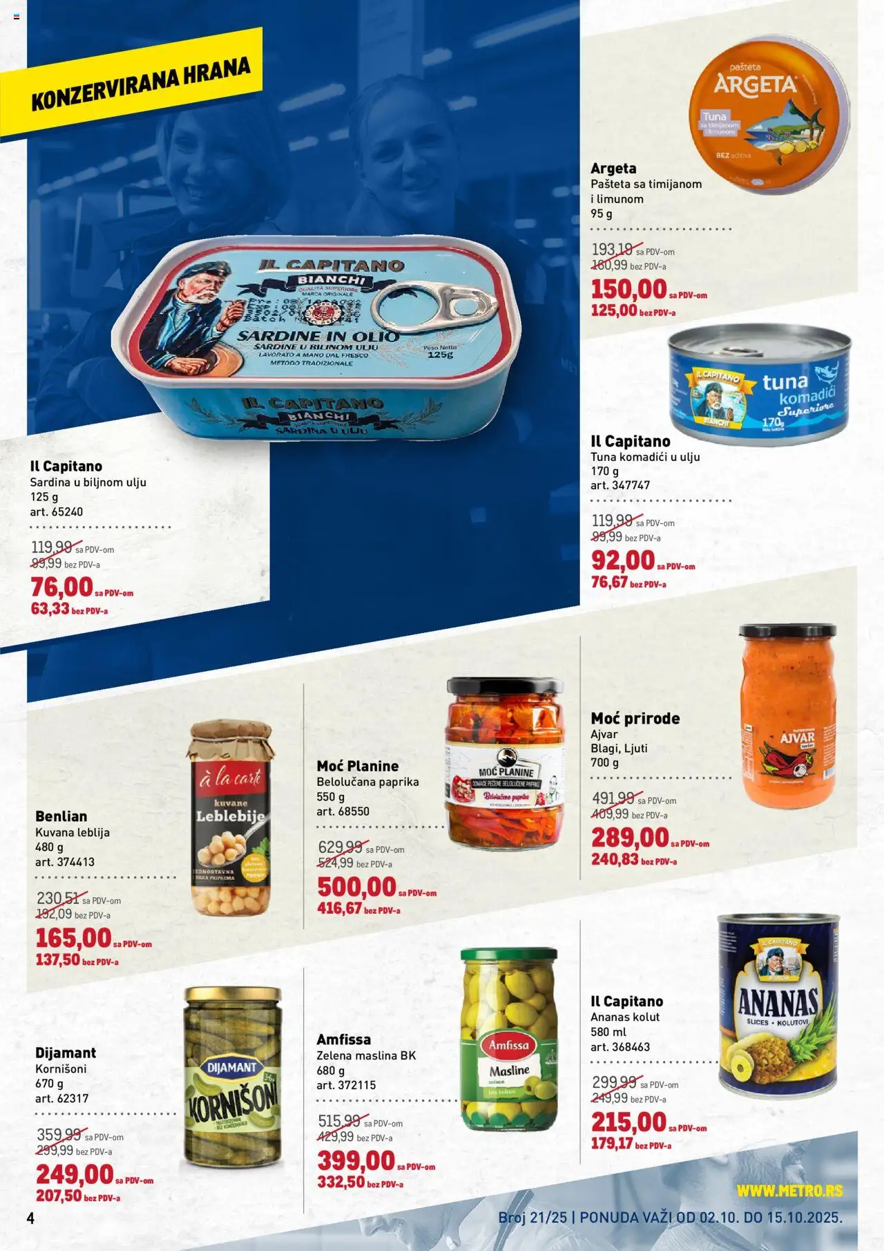 Metro katalog - važi od 02.09.2025 | Strana: 4 | Proizvode: Masline, Ajvar, Leblebije, Kornišoni