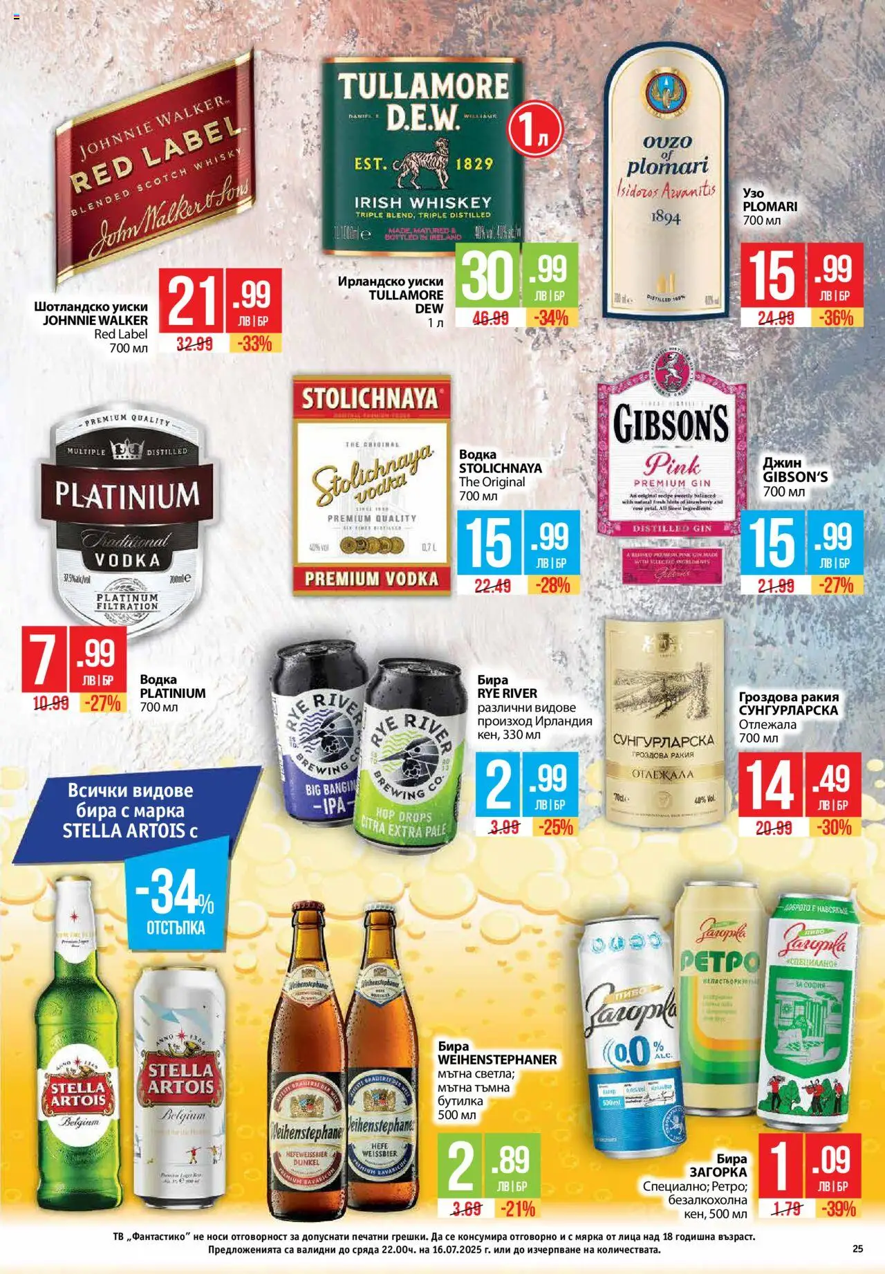  | Страница: 25 | Продукти: Джин, Уиски, Гроздова ракия, Ирландско уиски