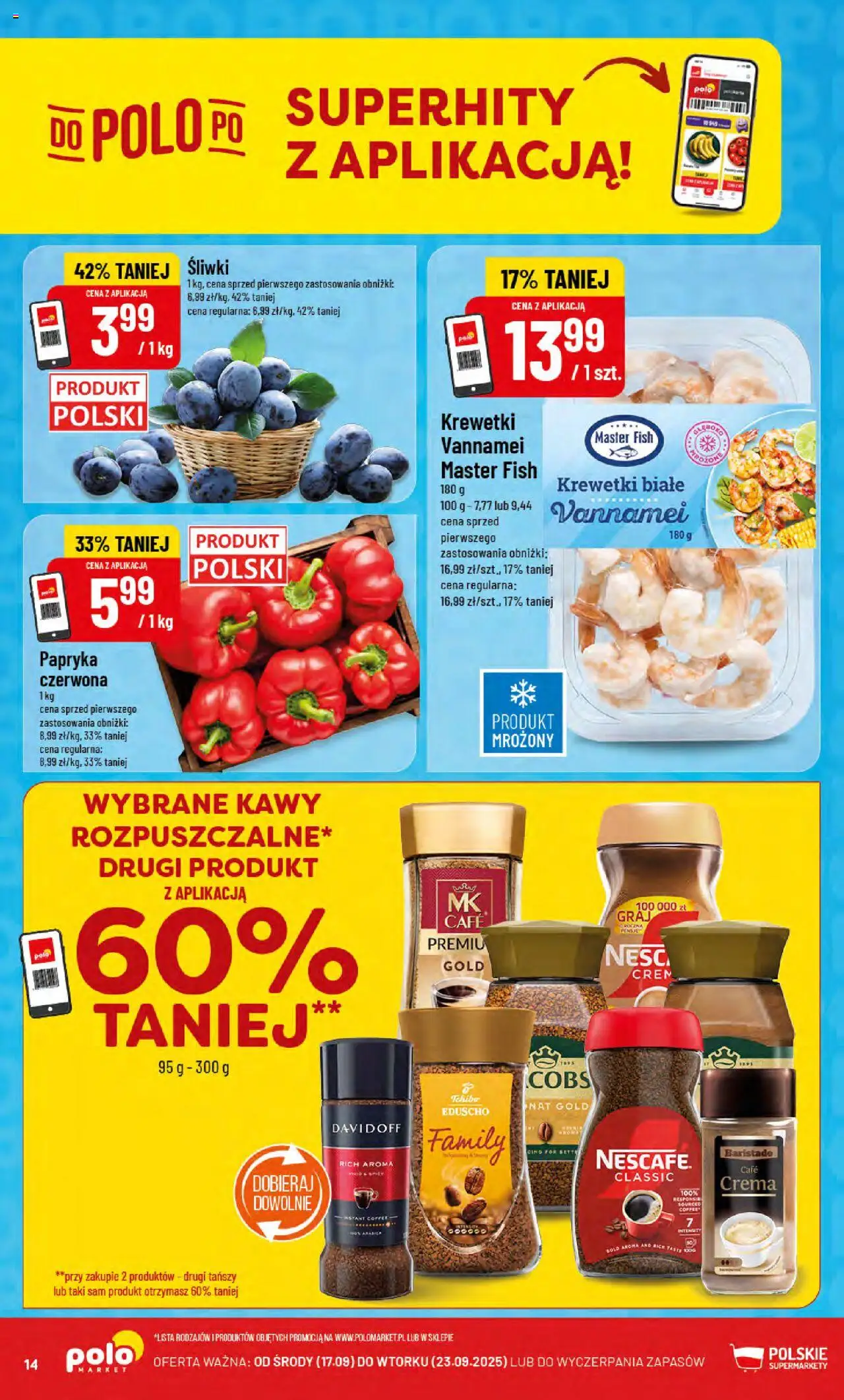POLOmarket Gazetka od 17.09.2025 | Strona: 14 | Produkty: Tchibo, Papryka, Papryka czerwona, Krewetki vannamei
