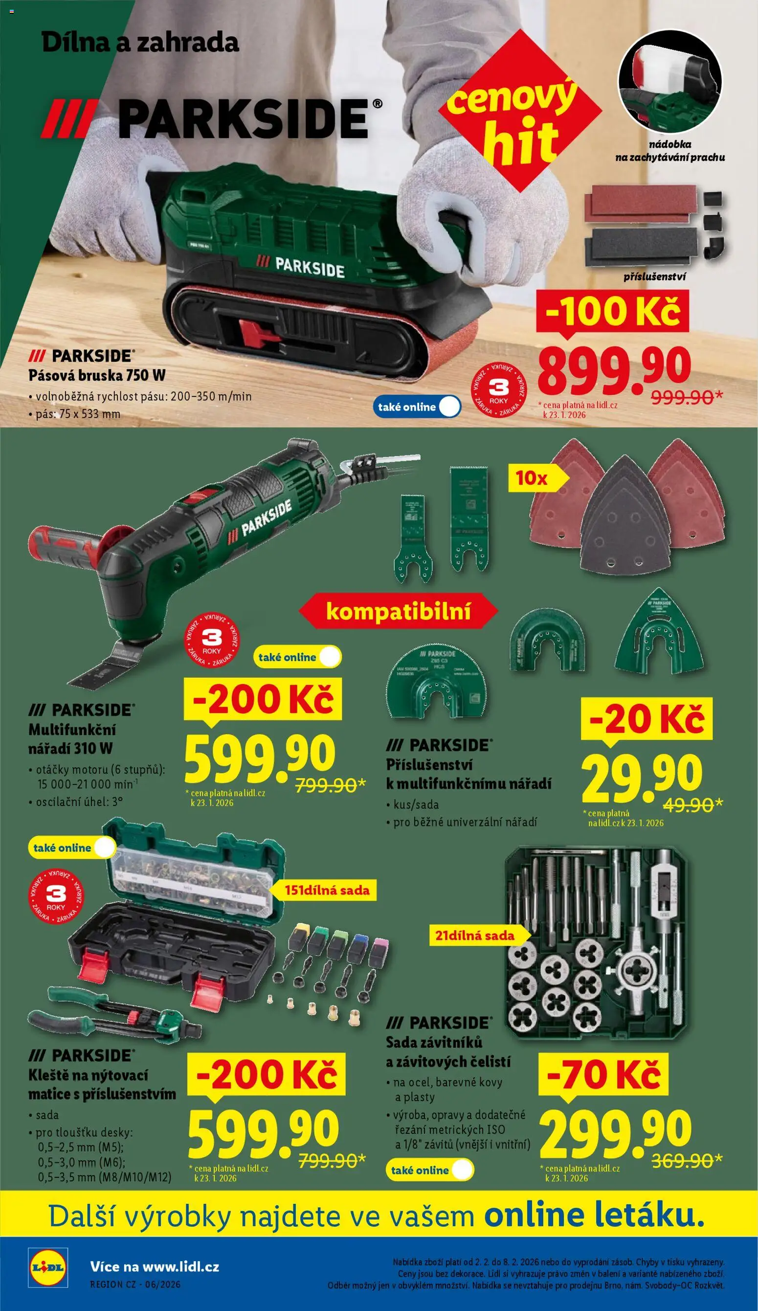 Lidl leták od 02.02.2026 | Strana: 36 | Produkty: Zahrada, Bruska, Sada závitníků, Nářadí