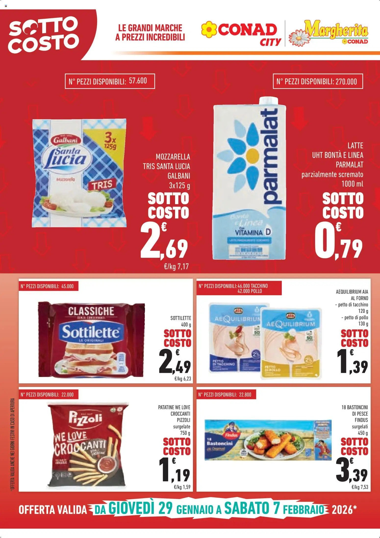 Volantino Conad del 29.01.2026 | Pagina: 2 | Prodotti: Petto di Pollo, Patatine, Mozzarella, Forno