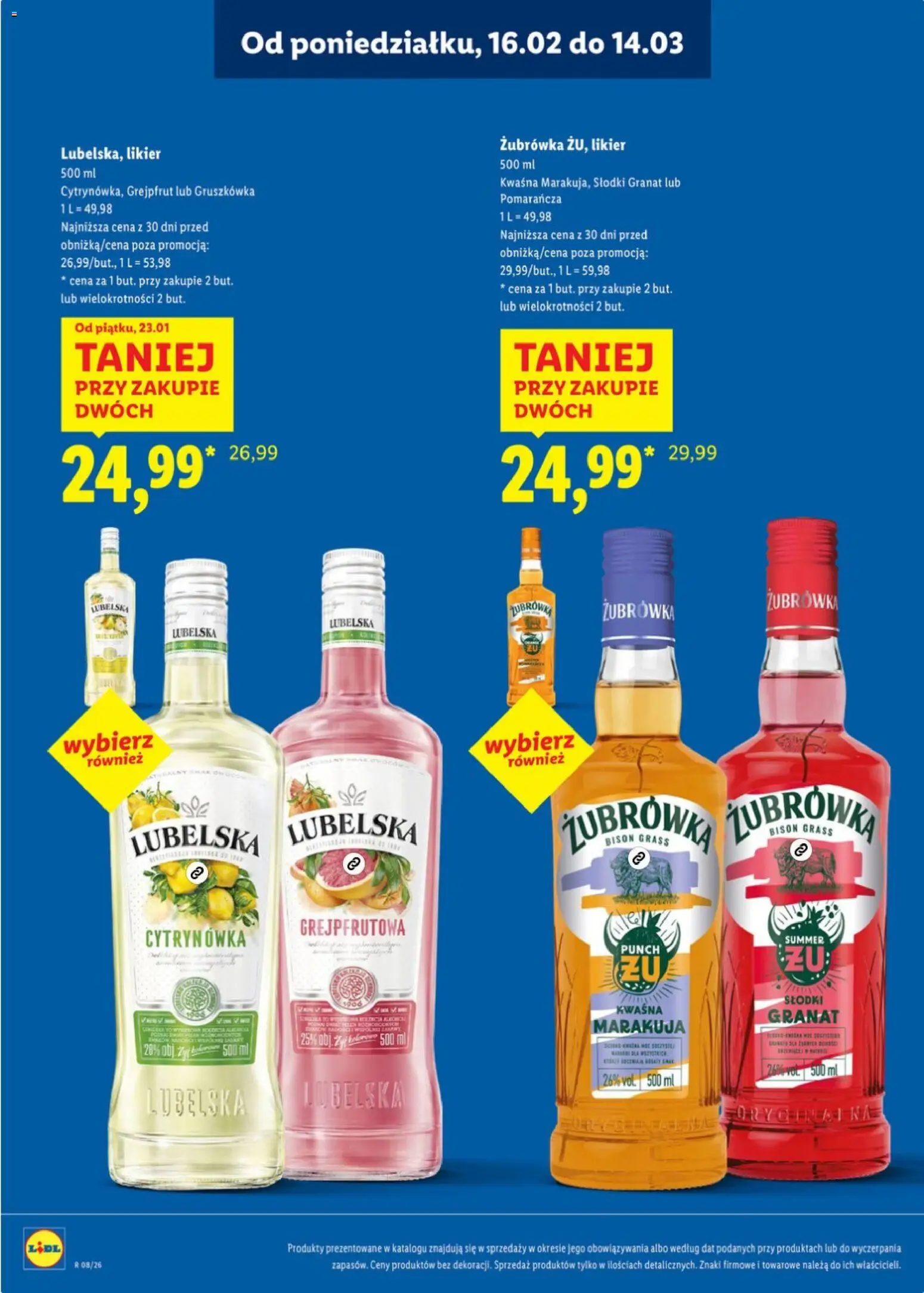 Lidl Katalog alkoholi mocnych od 16.02.2026 | Strona: 21 | Produkty: Żubrówka, Grejpfrut