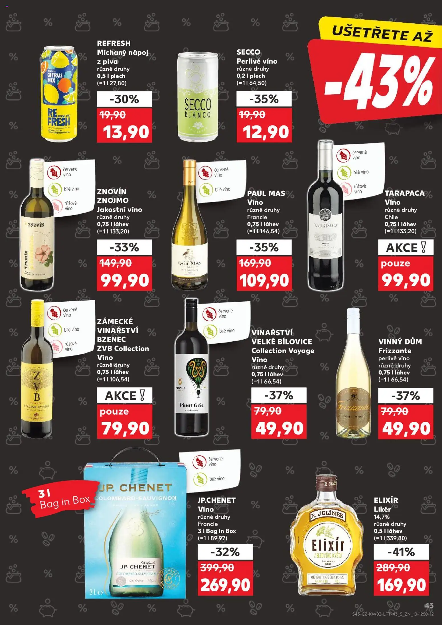 Kaufland leták - Kolín od 07.01.2026 | Strana: 43 | Produkty: Box, Víno, Plech, Růžové víno