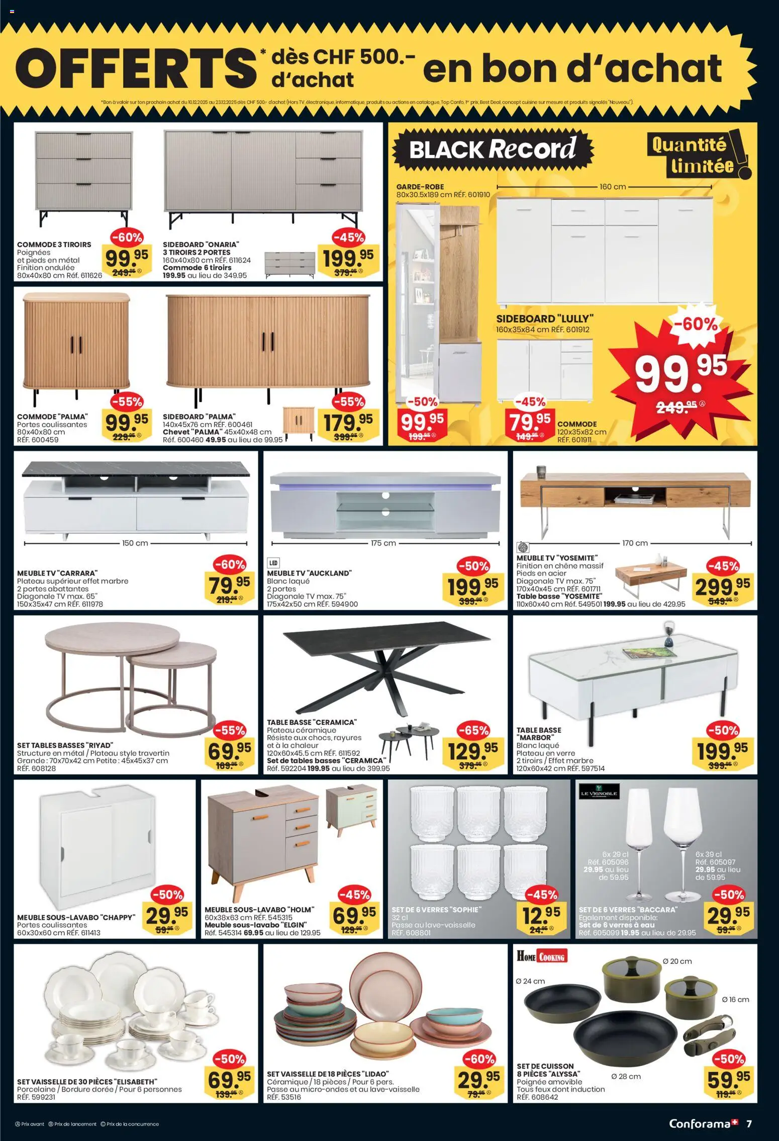Conforama Aktionen FR – gültig ab 23.11.2025 | Seite: 7 | Produkte: TV, Top, Sideboard