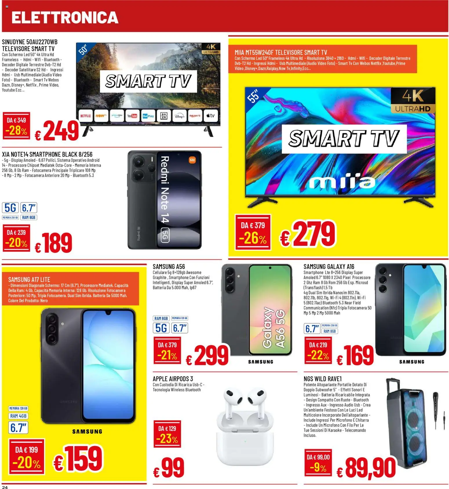 Volantino Galassia del 12.02.2026 | Pagina: 24 | Prodotti: Schermo, Altoparlante, Satellitare, USB