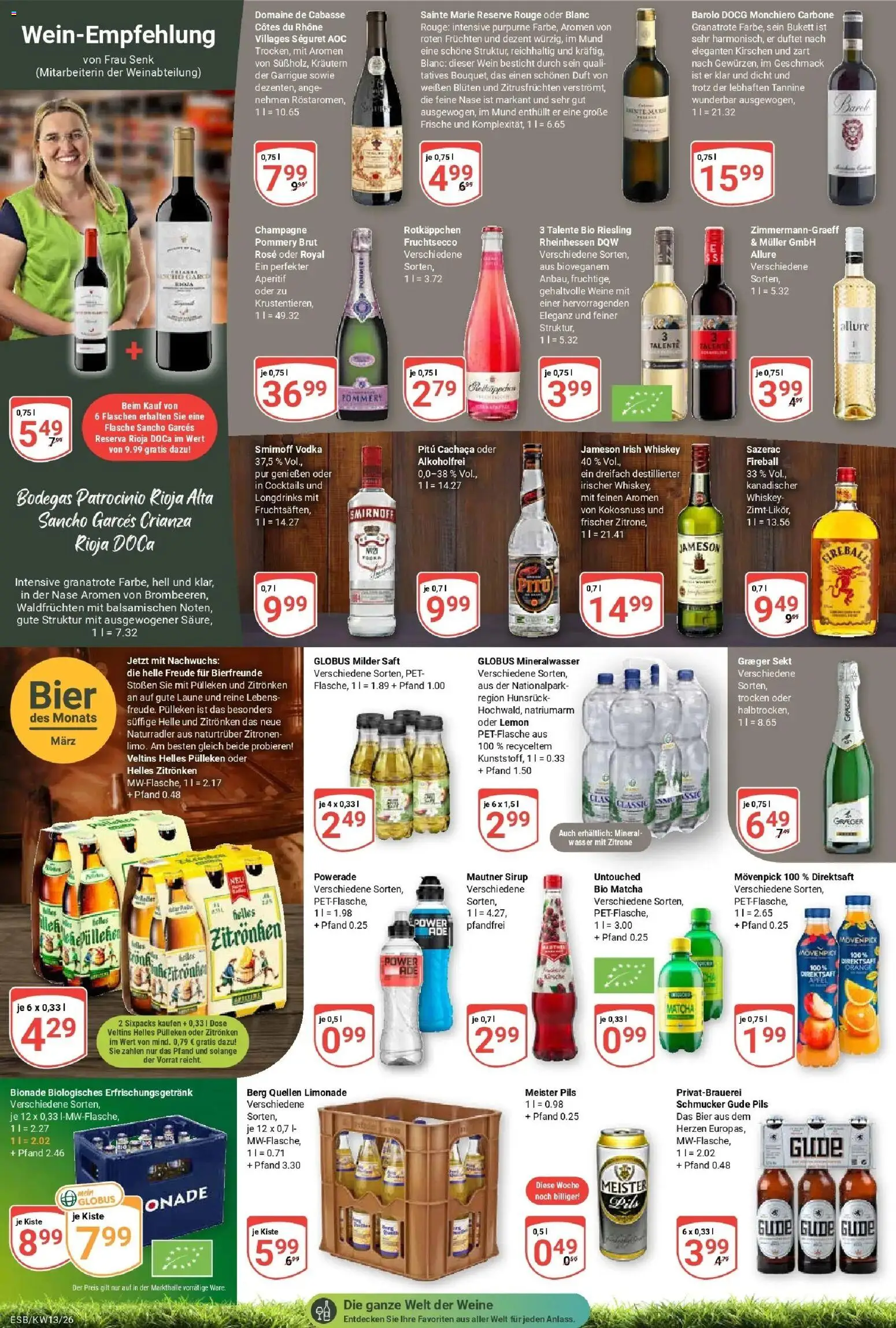 Globus prospekt Eschborn	 – gültig ab 23.03.2026 | Seite: 14 | Produkte: Bionade, Wasser, Zitrone, Rotkäppchen