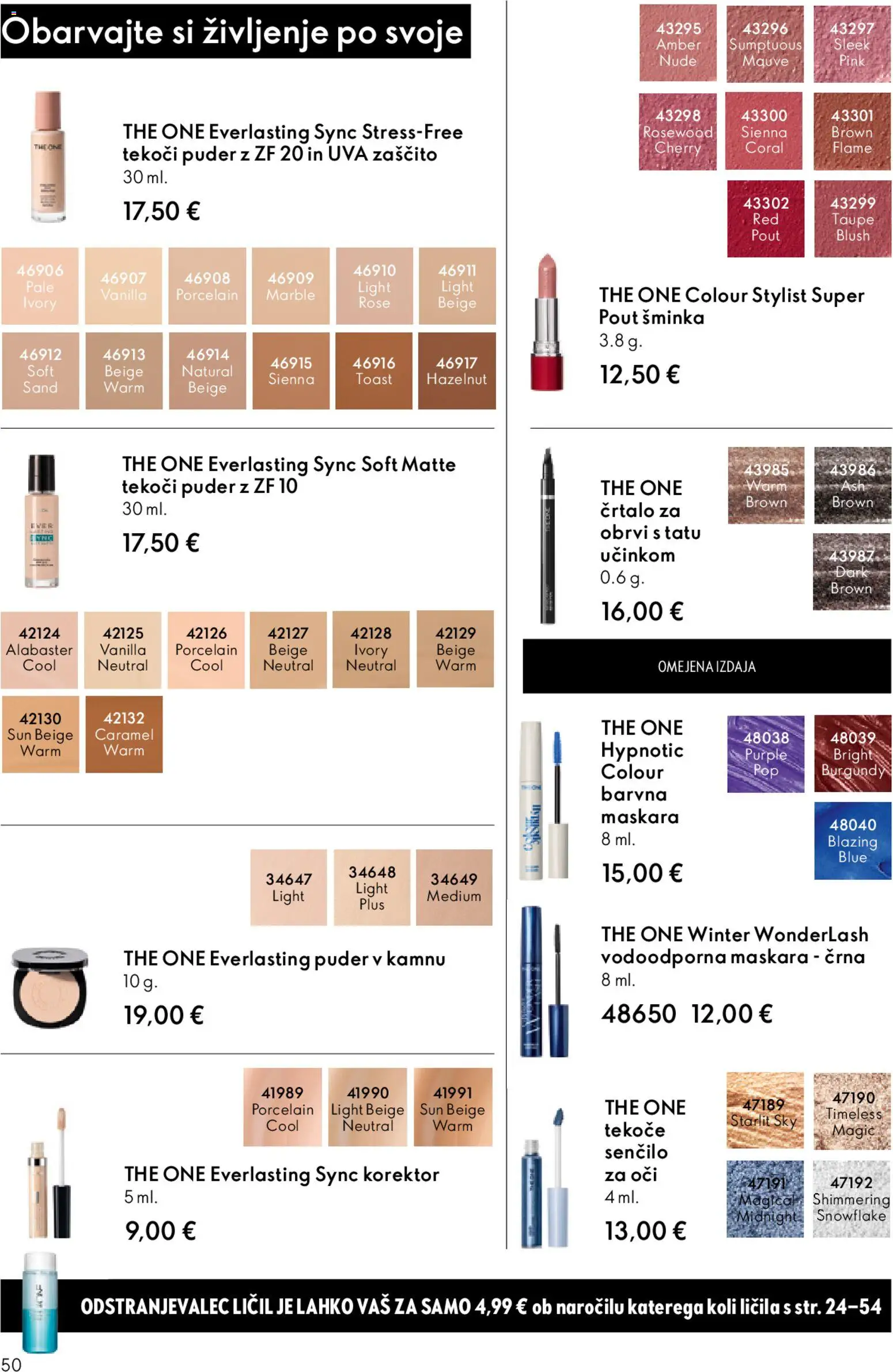 Novi Oriflame katalog ponudbe – veljaven od 31.12.2025 | Stran: 50 | Izdelki: Toast, Licila, Korektor, Maskara