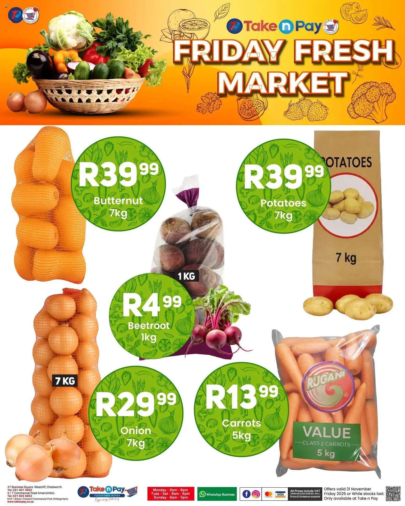 New Take n Pay catalogue – valid from 21.11.2025 | Page: 11 | Products: Carrots, Potatoes