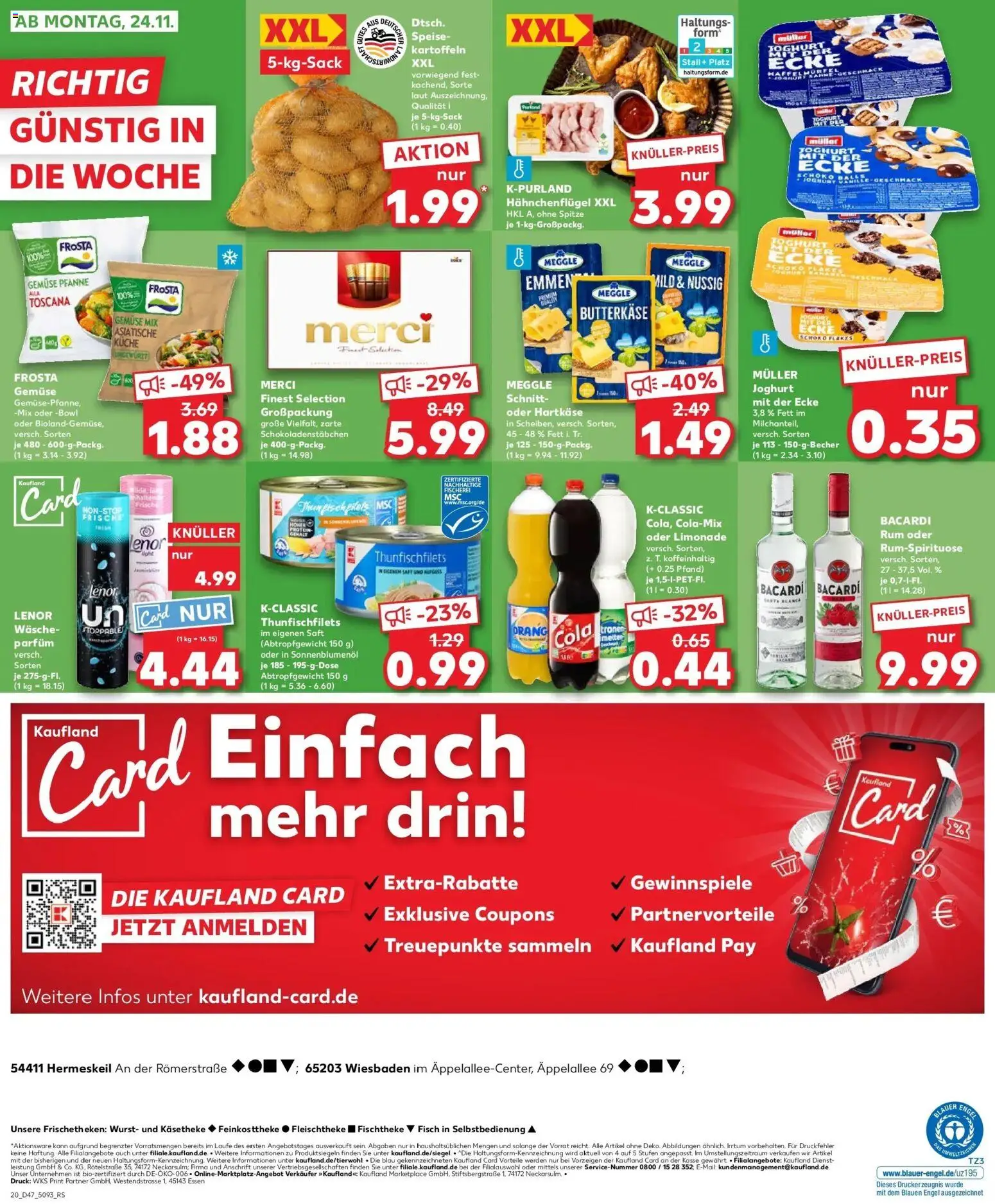 Kaufland prospekt Wiesbaden	 – gültig ab 20.11.2025 | Seite: 20 | Produkte: Bacardi, Merci, Fisch, Kartoffeln