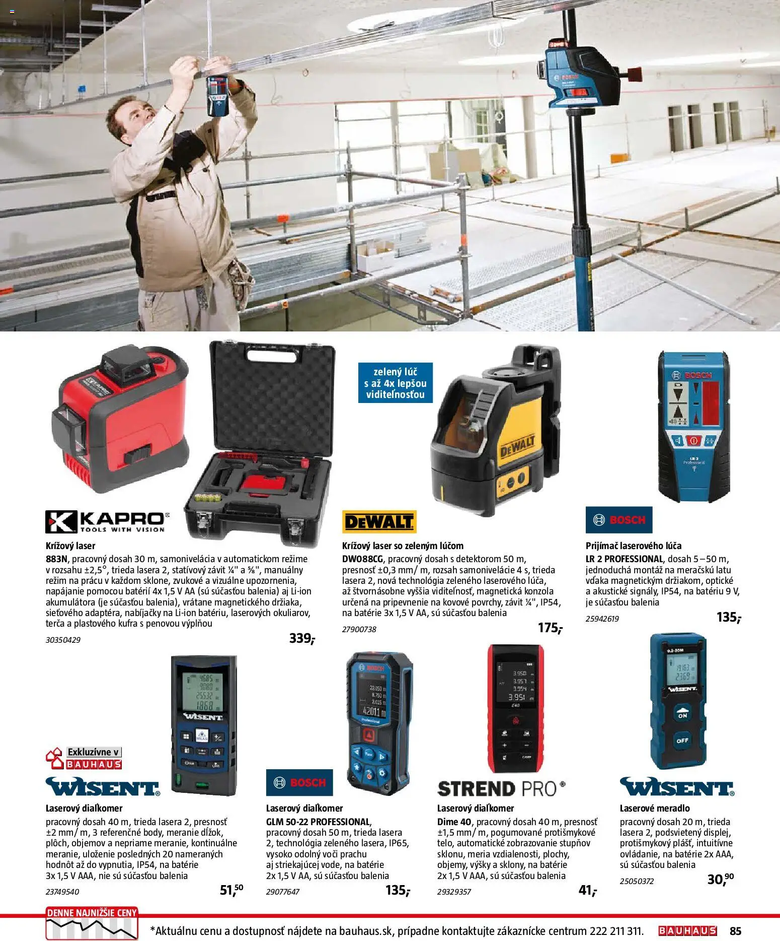 Nové Bauhaus akcie – leták je platný od 26.01.2026 | Strana: 85 | Produkty: Laser, Bosch