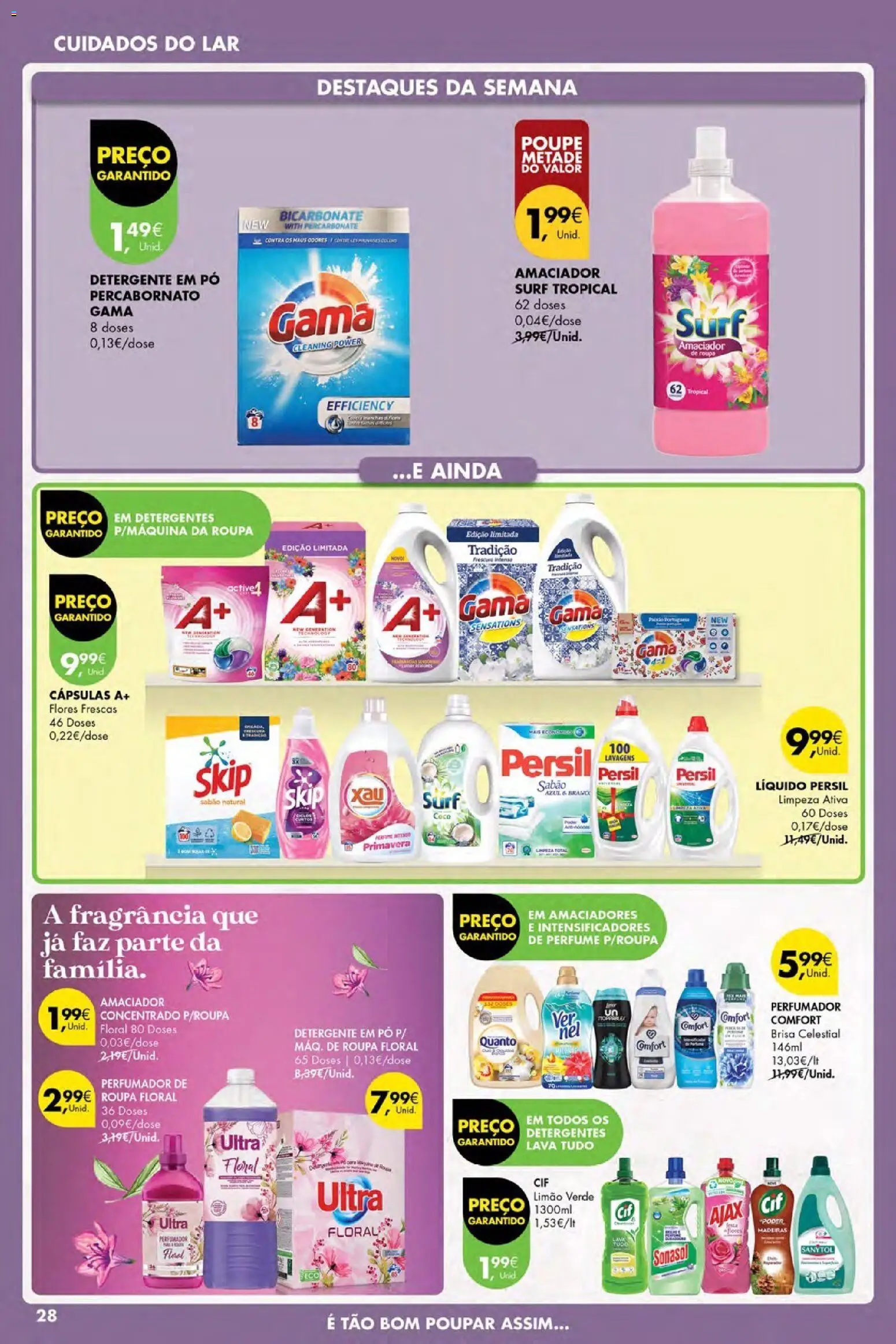 Pingo Doce Poupe Esta Semana Açores │ válido de 19.03.2026 | Página: 28 | Produtos: Pó, Sabão, Madeiras, Persil