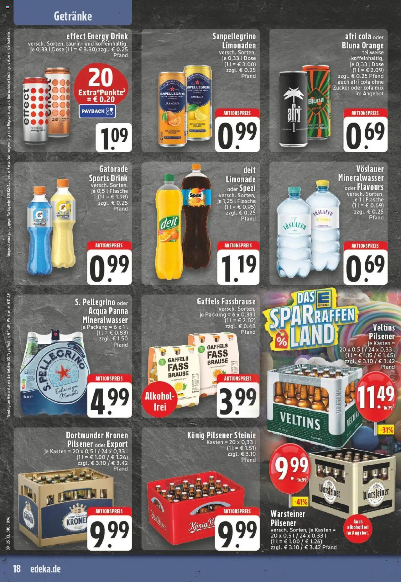 Edeka prospekt Lünen	 – gültig ab 21.09.2025 | Seite: 18 | Produkte: Cola, Mineralwasser, Zitrone, Veltins