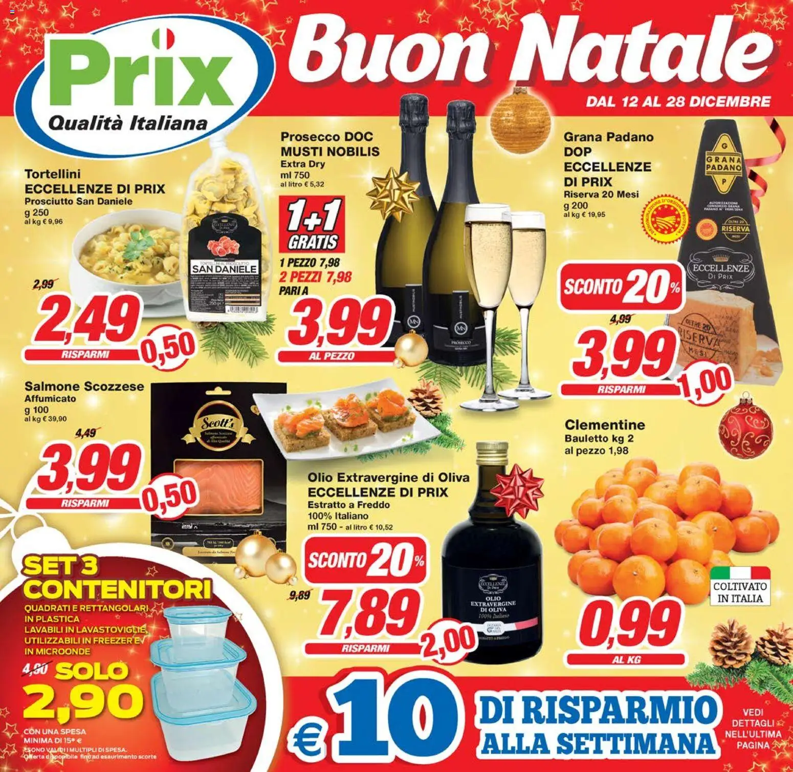 Volantino Prix del 12.12.2025 | Pagina: 1 | Prodotti: Salmone, Olio, Freezer, Lavastoviglie