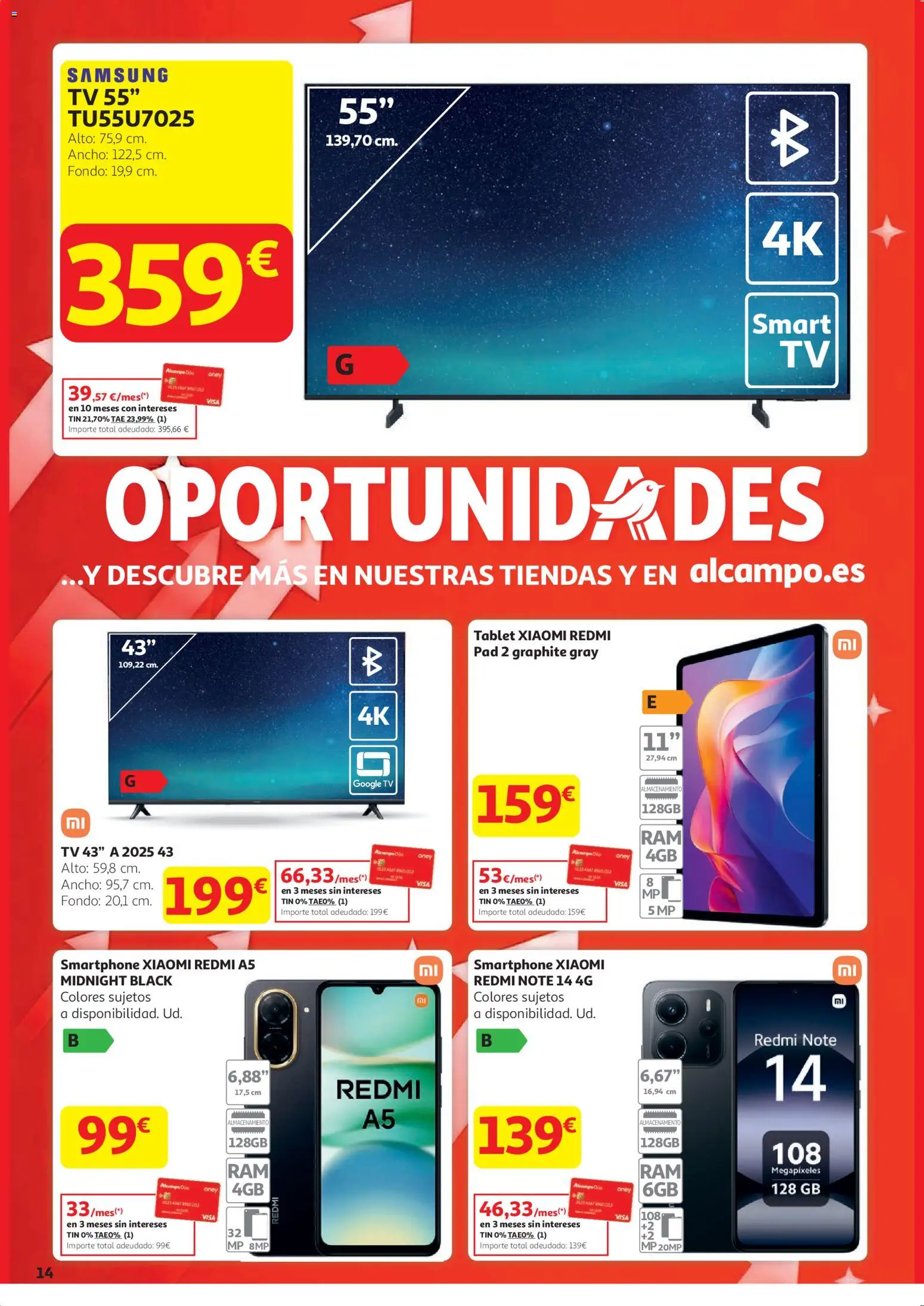 Alcampo - HP Catalan  │ válido desde el 15.01.2026 | Página: 14 | Productos: Smartphone Xiaomi, Smartphone, Tablet