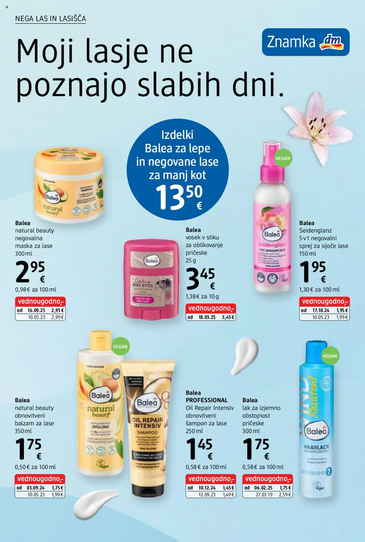 Novi DM Drogerie Markt katalog ponudbe – veljaven od 01.10.2025 | Stran: 16 | Izdelki: Balzam za lase, Maska za lase, Maska, Lak