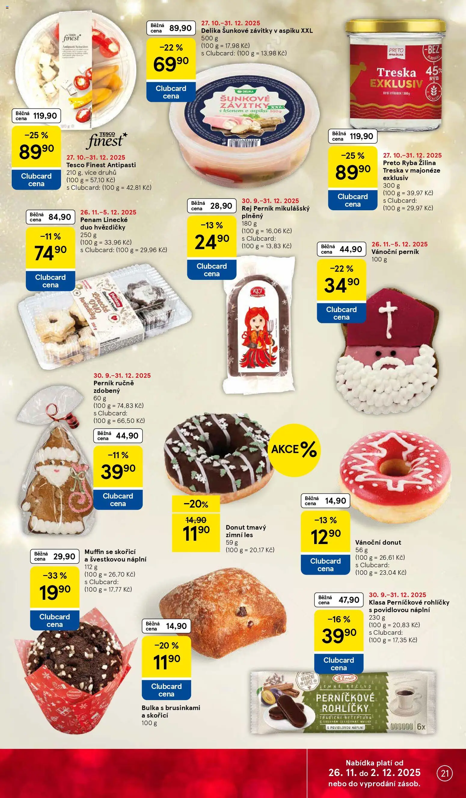 Tesco Black Friday od 26.11.2025 | Strana: 21 | Produkty: Donut, Treska, Finest, Perník