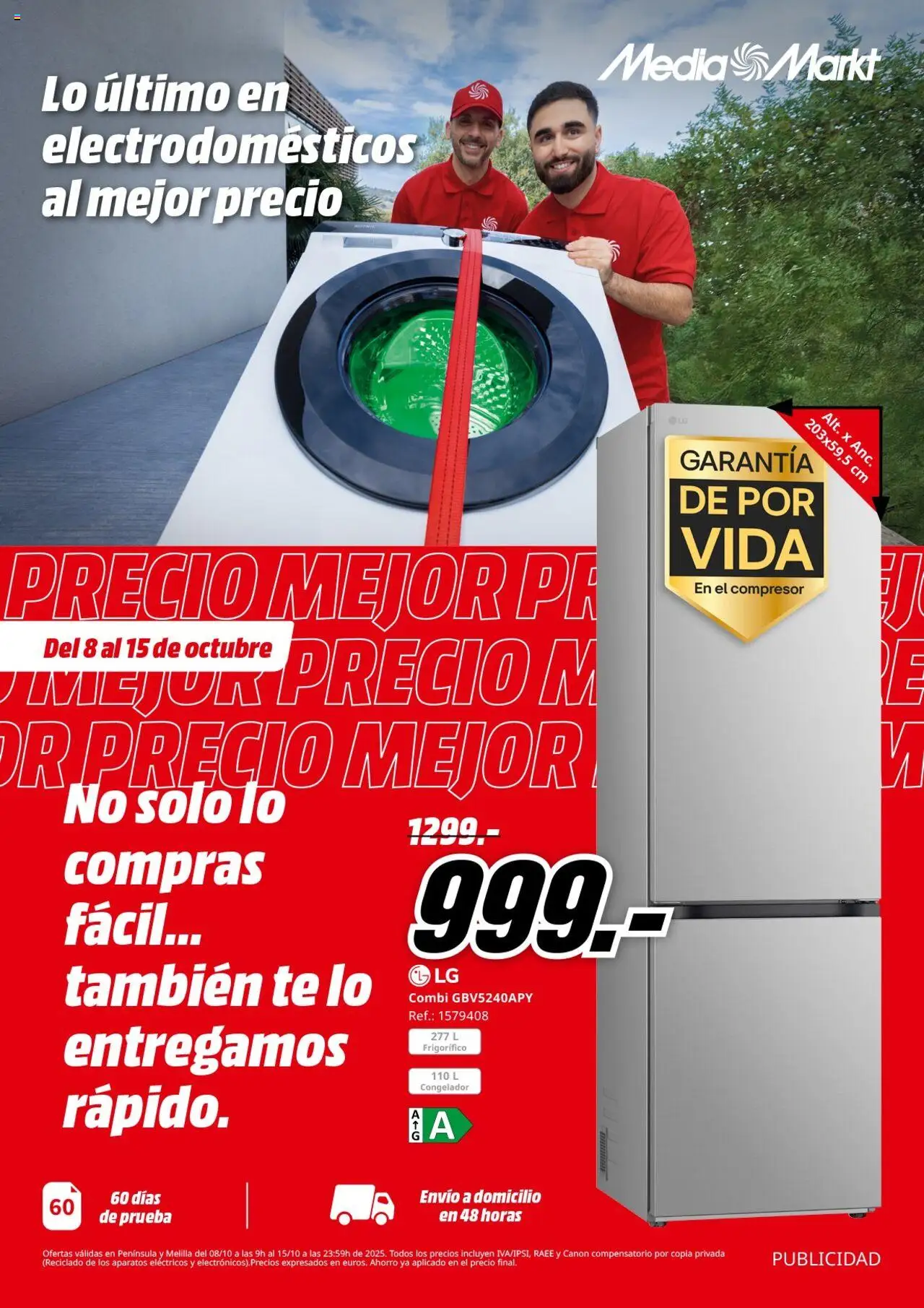 Media Markt folleto │ válido desde el 08.10.2025 | Página: 1 | Productos: Té, Congelador, Combi