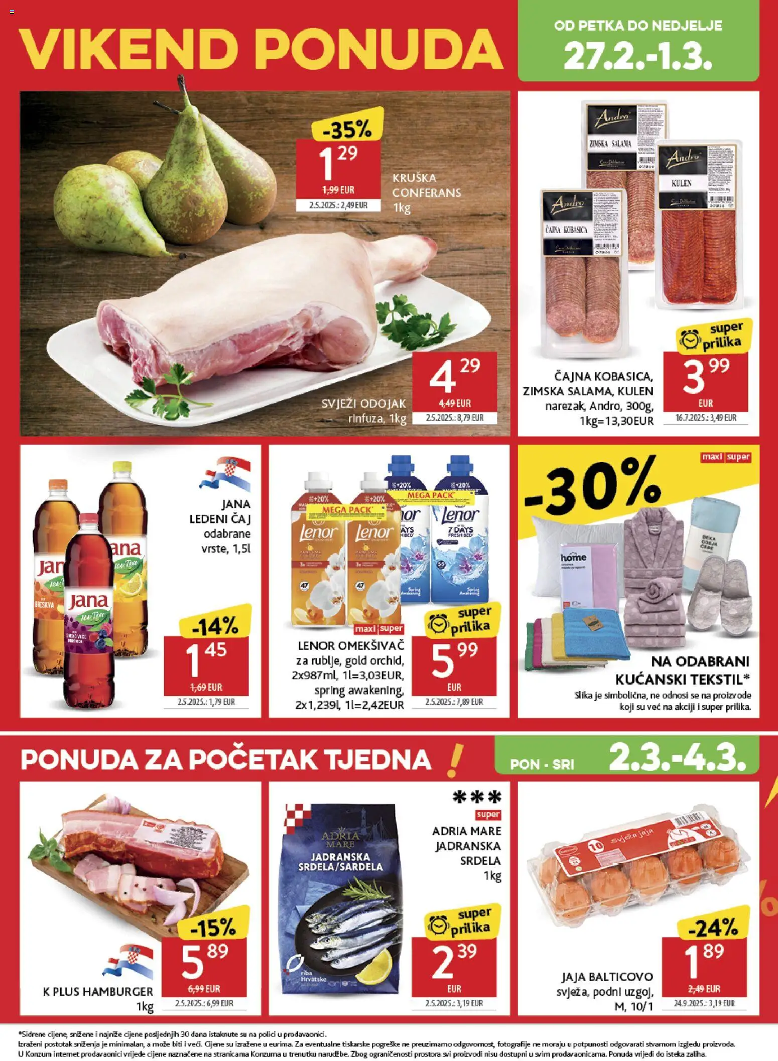 Konzum HR akciós ujság - amely érvényes a következő dátumtól: 25.02.2026 | Oldal: 49 | Termékek: Hamburger
