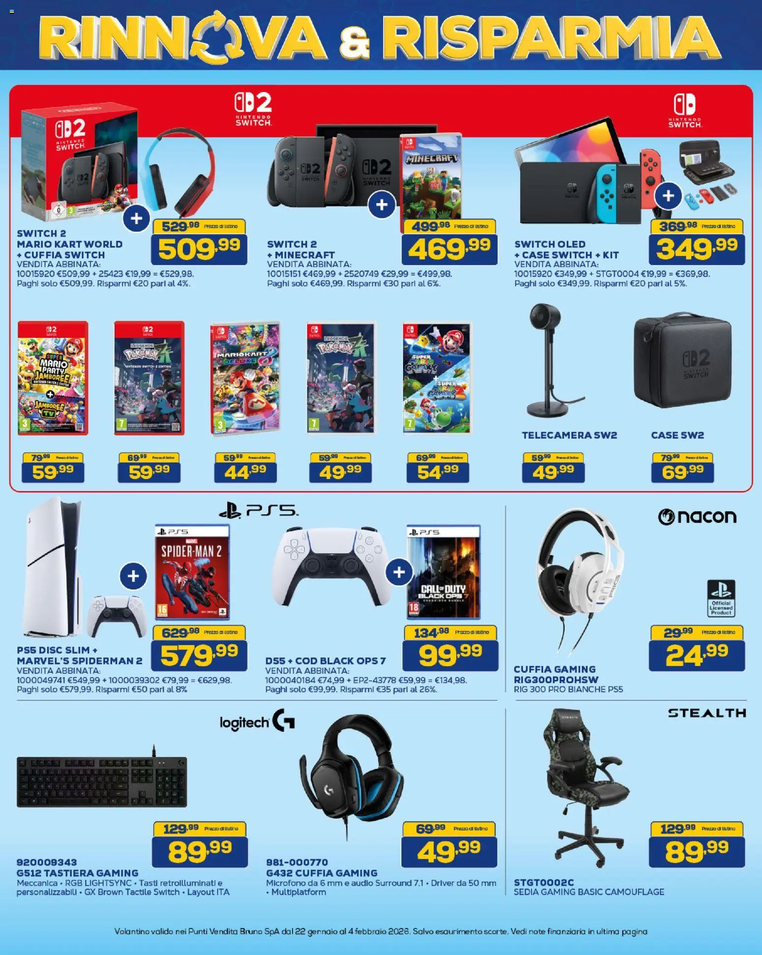 Volantino Euronics del 22.01.2026 | Pagina: 13 | Prodotti: Tastiera, Audio, Microfono, Sedia