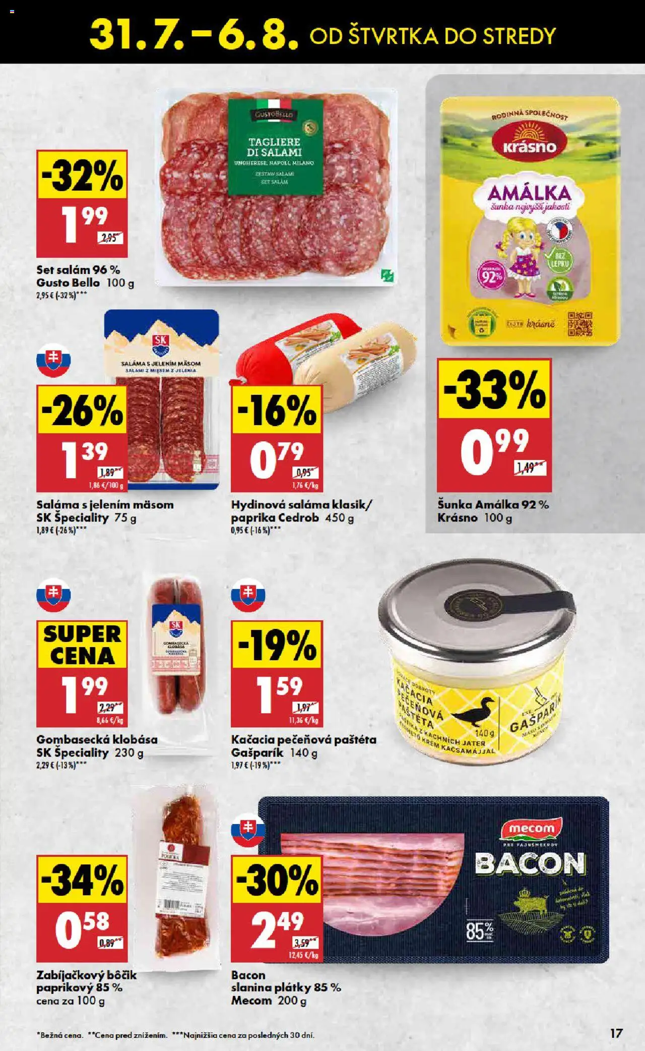 Biedronka leták │ platný od 31.07.2025 | Strana: 17 | Produkty: Paprika, Saláma, Slanina, Klobása