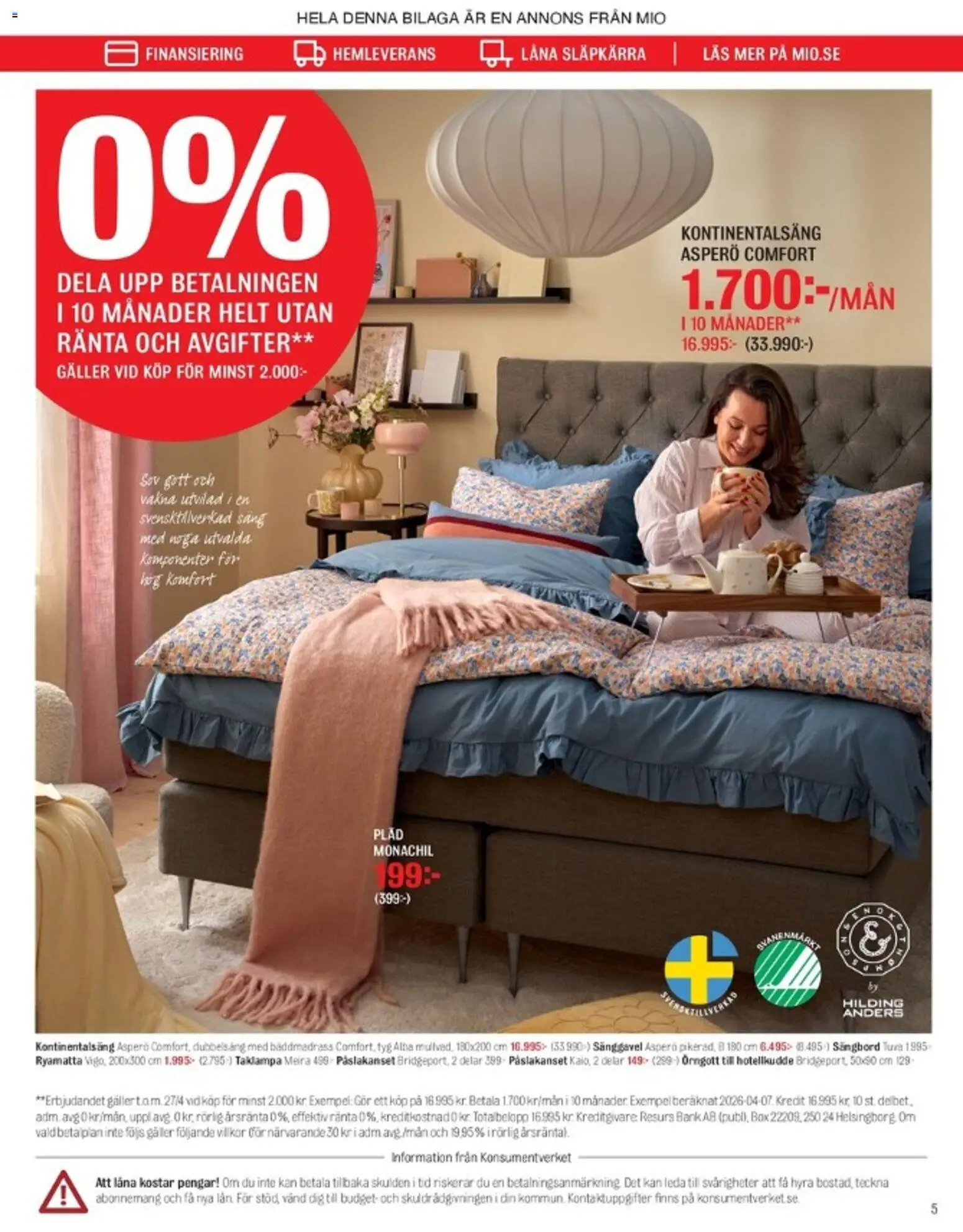 Mio reklamblad aktuell från 07.04.2026 | Sida: 5 | Produkter: Bänk, Örngott, Bäddmadrass, Galler