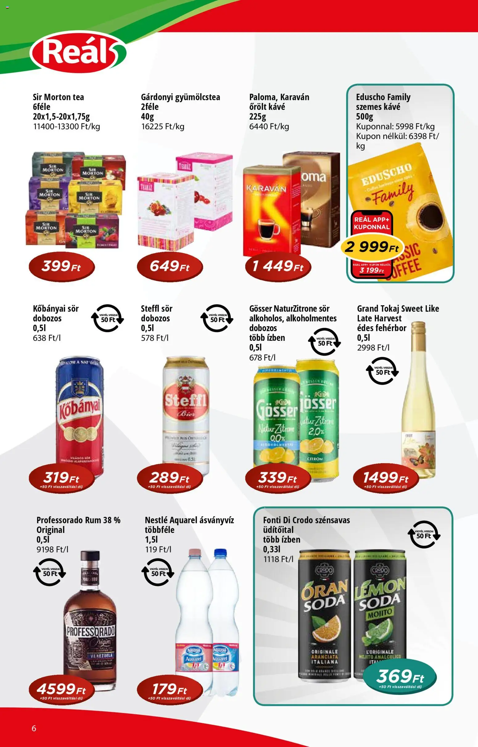 Reál akciós ujság - amely érvényes a következő dátumtól: 12.11.2025 | Oldal: 6 | Termékek: Kisela pavlaka, Steffl sör, Sör, Őrölt kávé
