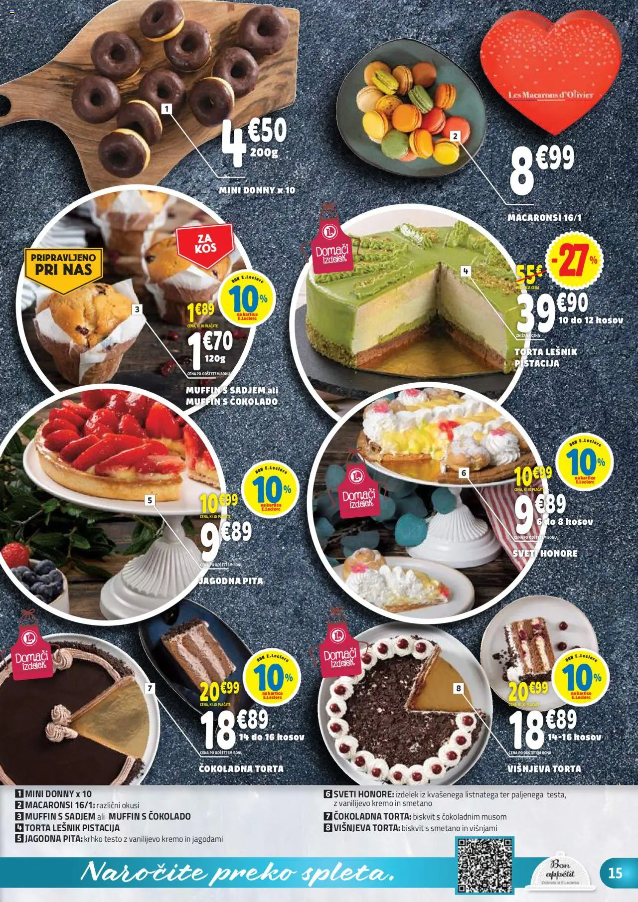 Novi E.leclerc katalog ponudbe – veljaven od 08.10.2025 | Stran: 15 | Izdelki: Pita, Torta