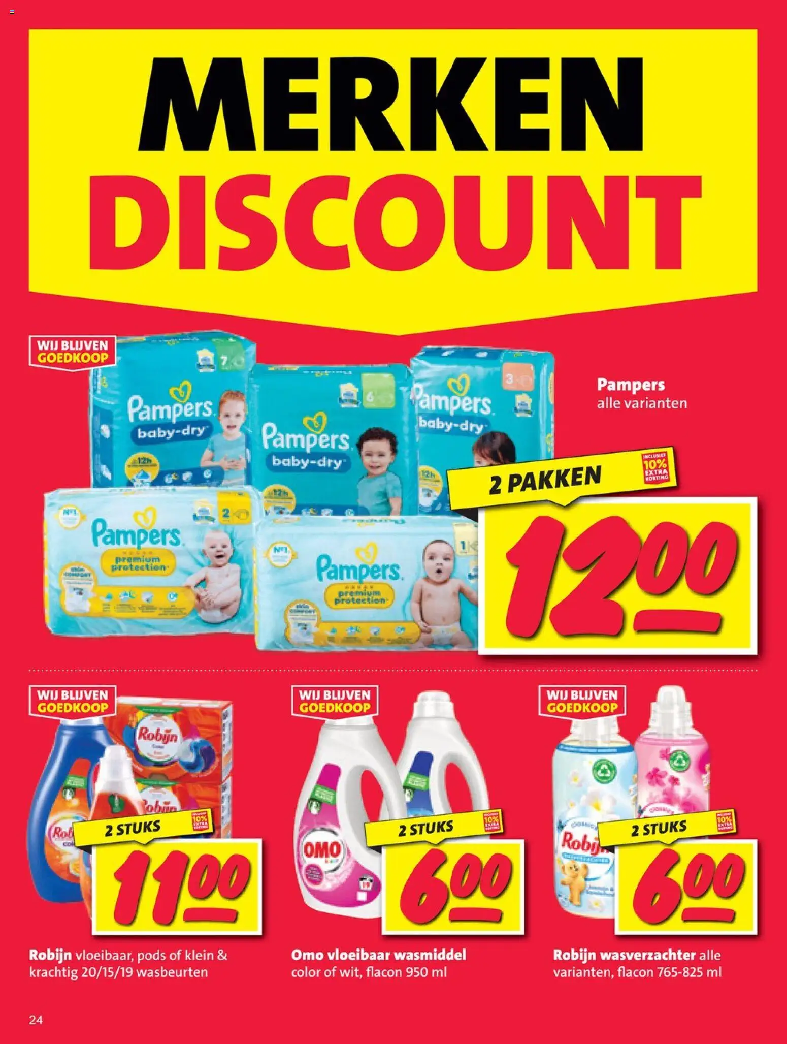 {H1} | Pagina: 24 | Producten: Wasmiddel, Wasverzachter, Robijn, Pampers