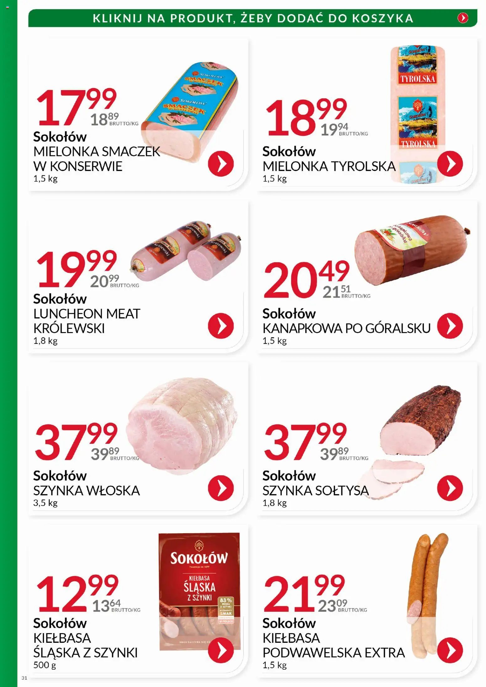 Eurocash Gazetka - Katalog Wędlin od 01.11.2025 | Strona: 31