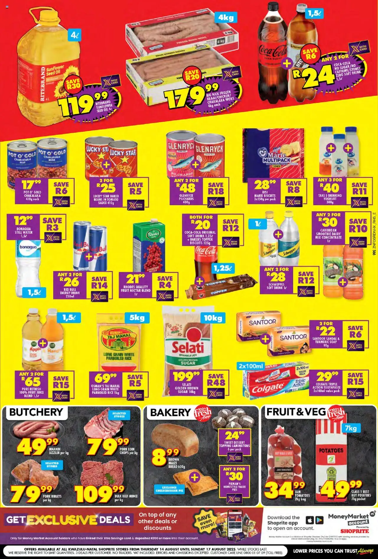 Shoprite KwaZulu-Natal - Low Price Bonanza │ valid from 14.08.2025 | Page: 2 | Products: Jam, Biscuits, Pork, Rice