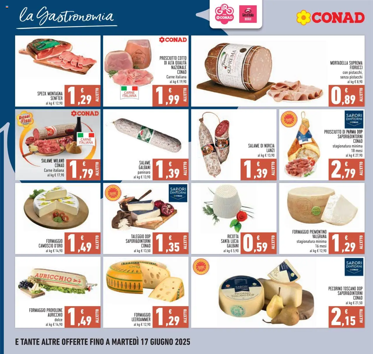 Volantino Conad del 05.06.2025 | Pagina: 14 | Prodotti: Speck, Provolone, Prosciutto Cotto, Formaggio
