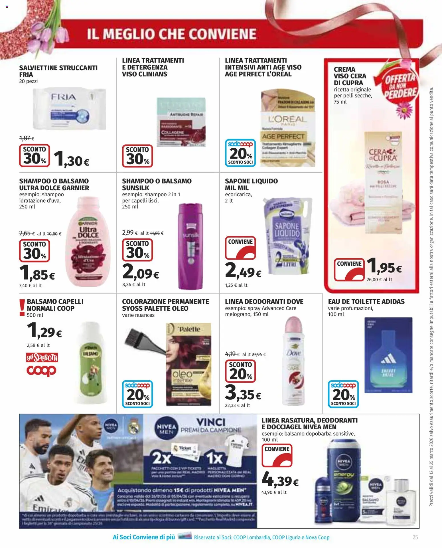 Volantino Ipercoop del 12.03.2026 | Pagina: 25 | Prodotti: Shampoo, Crema, Dopobarba, Data