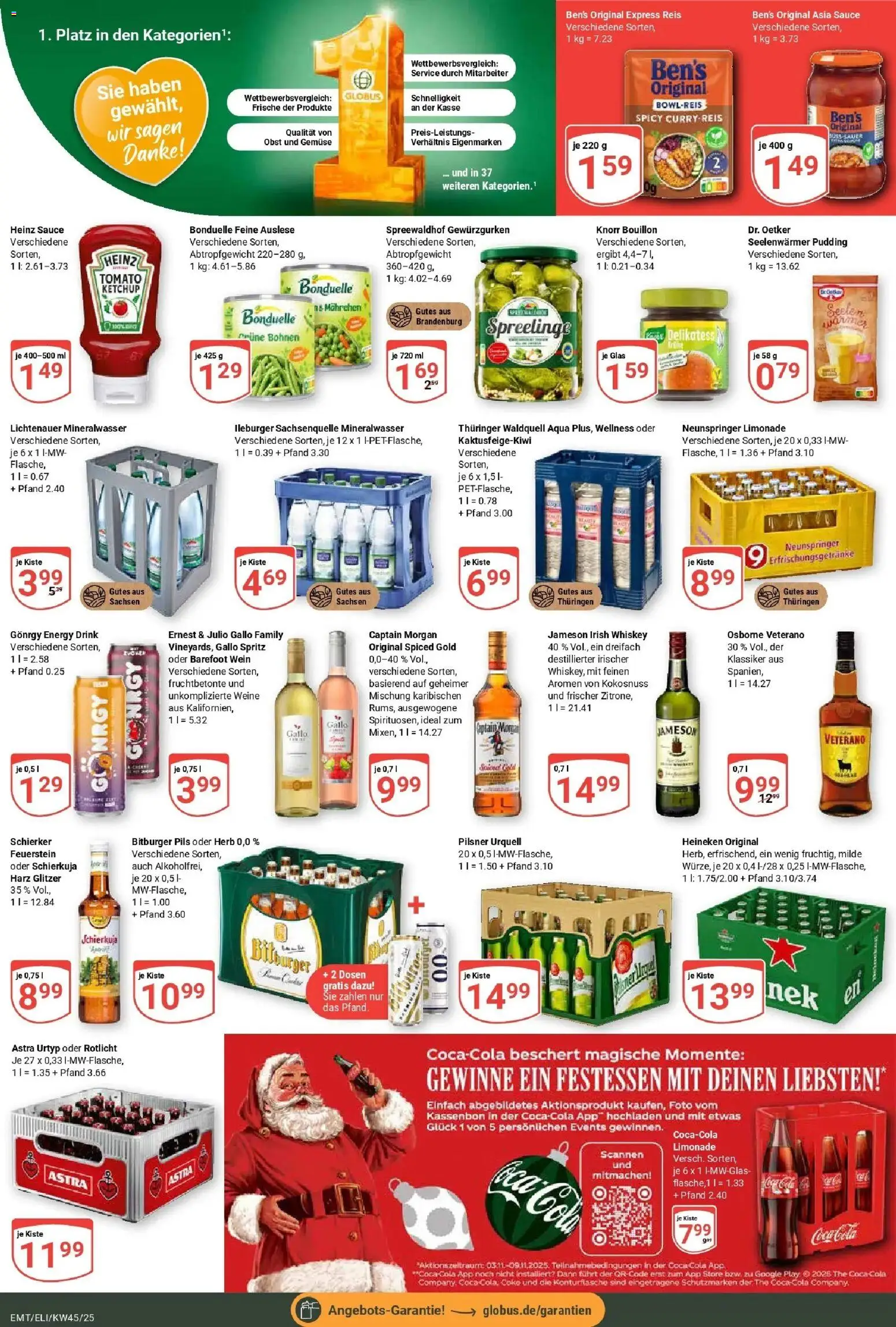 Globus prospekt Mittelhausen	 – gültig ab 02.11.2025 | Seite: 3 | Produkte: Bitburger, Knorr, Pudding, Mineralwasser