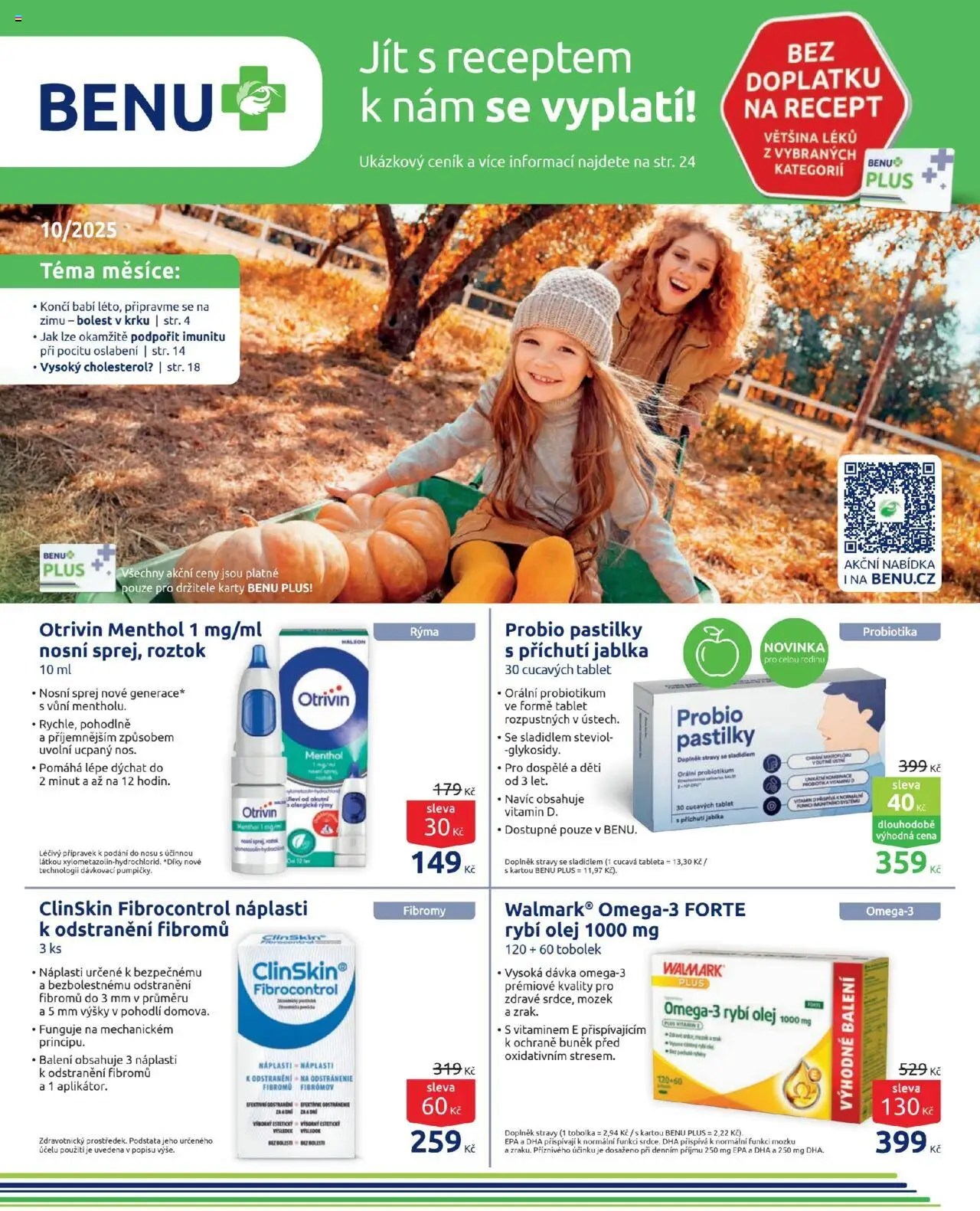 Benu leták od 01.10.2025 | Strana: 1 | Produkty: Olej, Jablka, Tablet, Karty