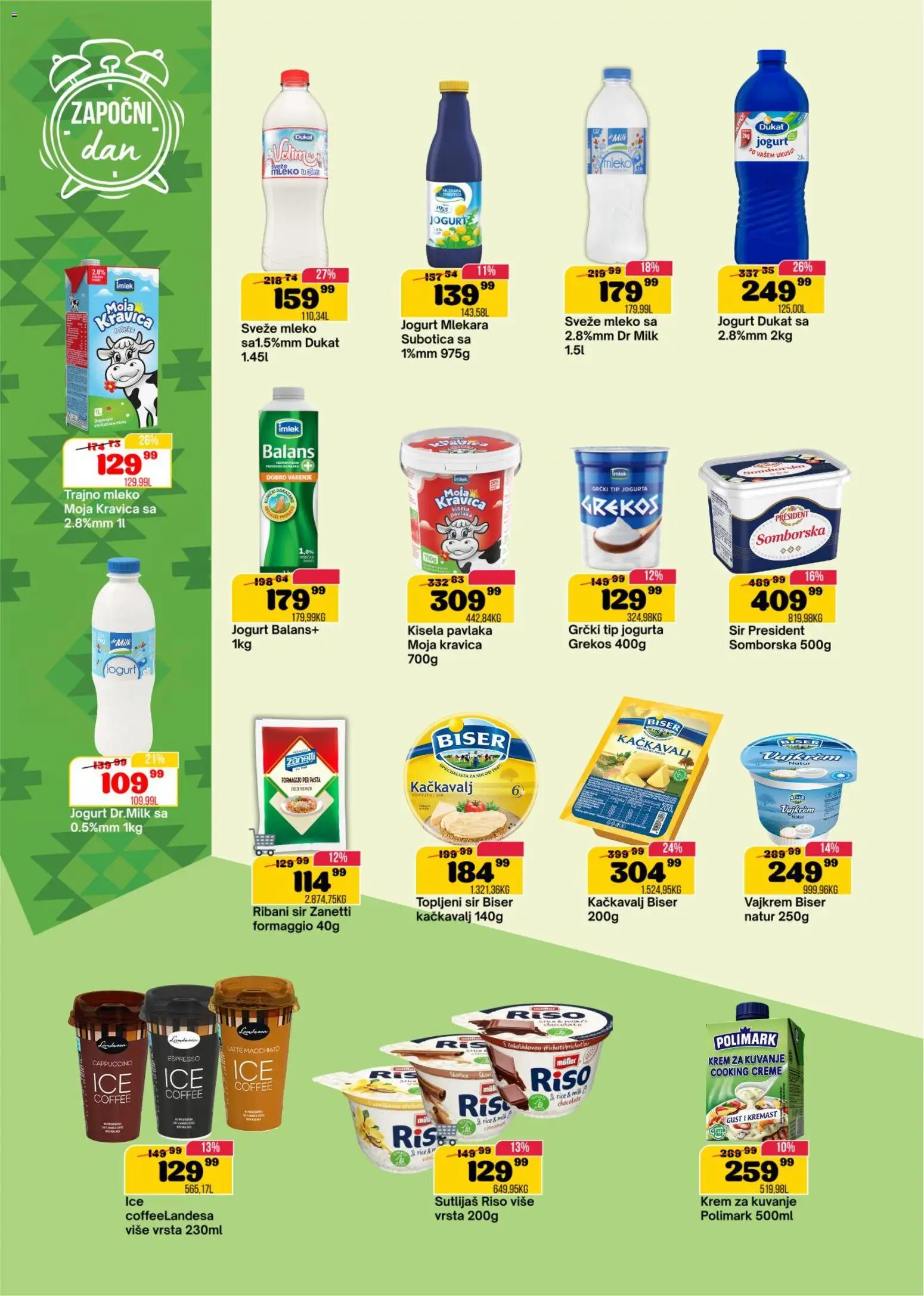 Senta Promet katalog - važi od 08.04.2026 | Strana: 4 | Proizvode: Kisela pavlaka, Sveže mleko, Mleko, Kačkavalj