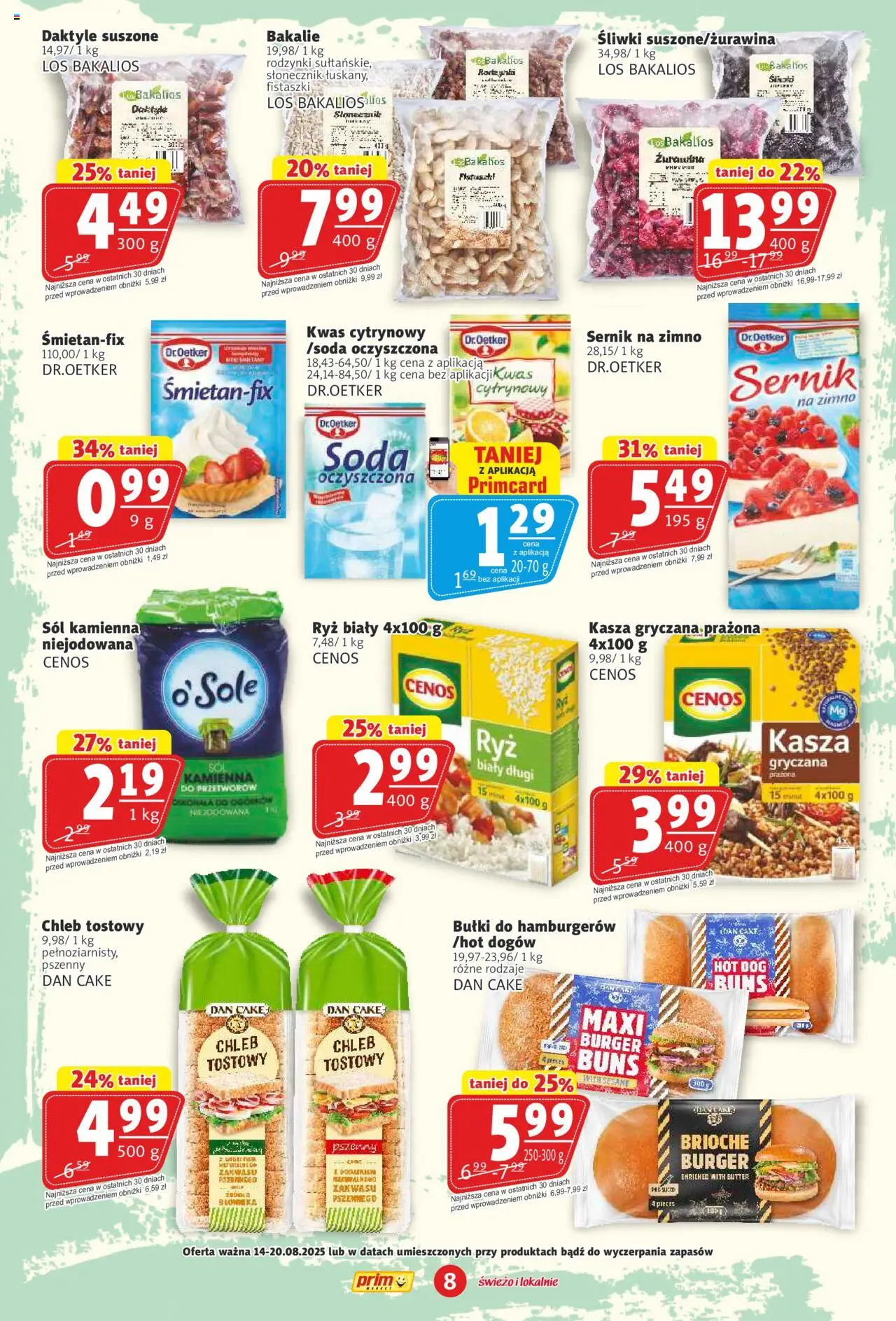 Prim Market Gazetka od 14.08.2025 | Strona: 8 | Produkty: Kasza gryczana, Śliwki, Słonecznik, Ryż