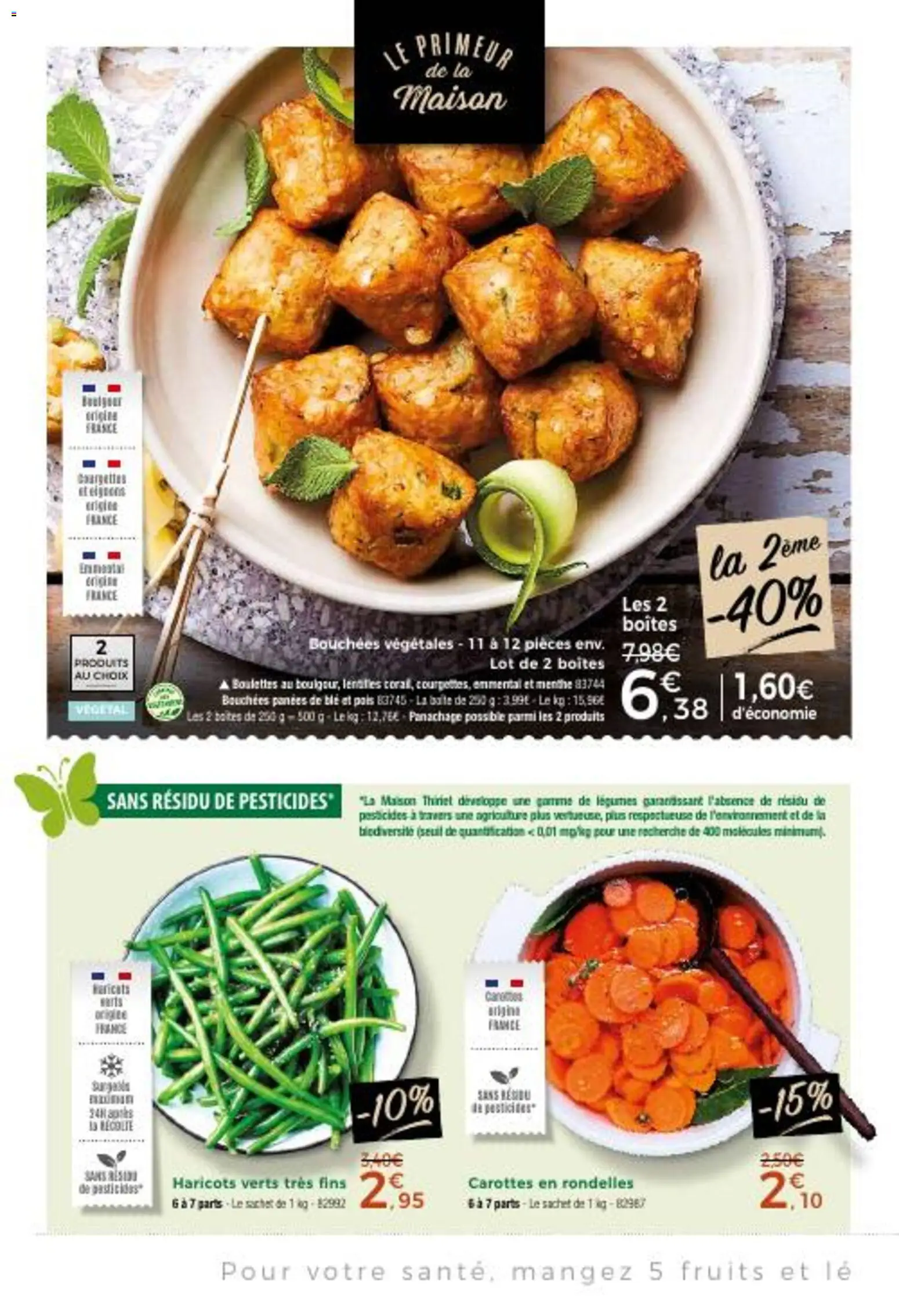 {H1} | Page: 8 | Produits: Carottes, Menthe, Haricots verts, Emmental