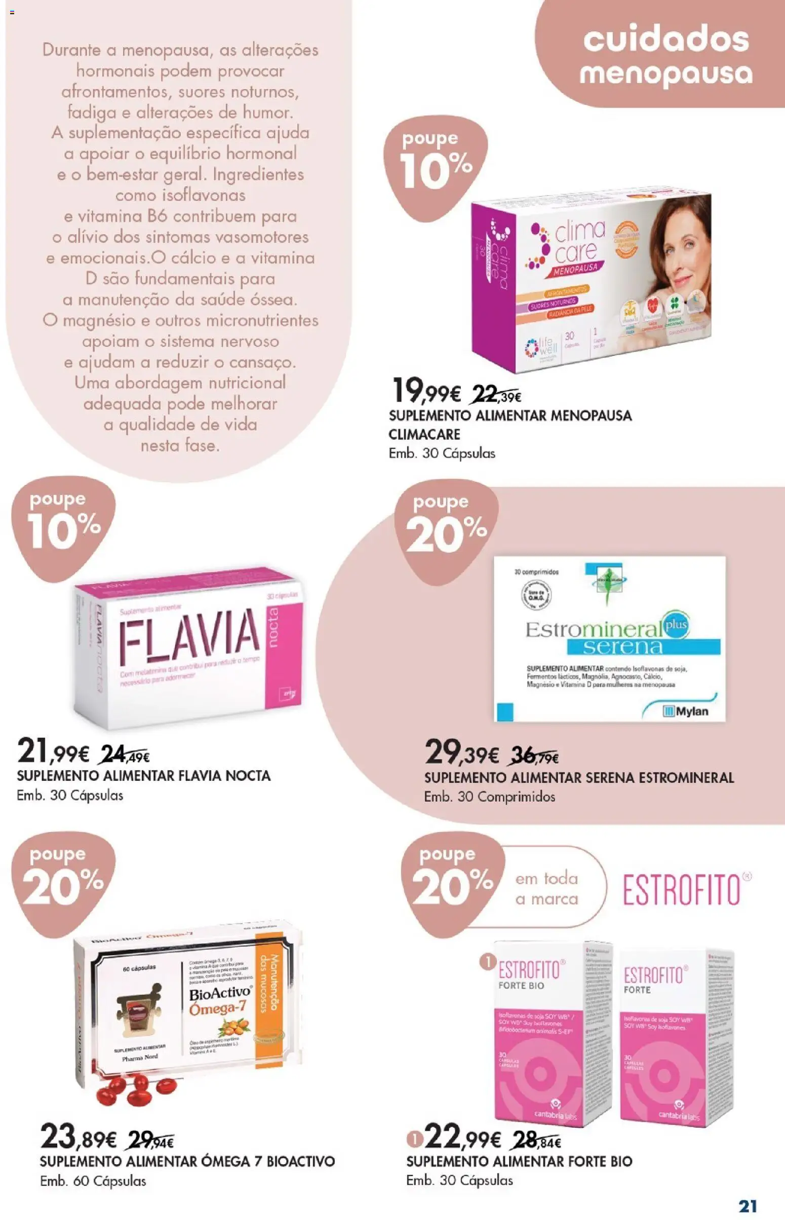 Pingo Doce Bem Estar Mulher Lojas │ válido de 03.03.2026 | Página: 21 | Produtos: Soja, Cálcio, Melatonina, Vitamina d