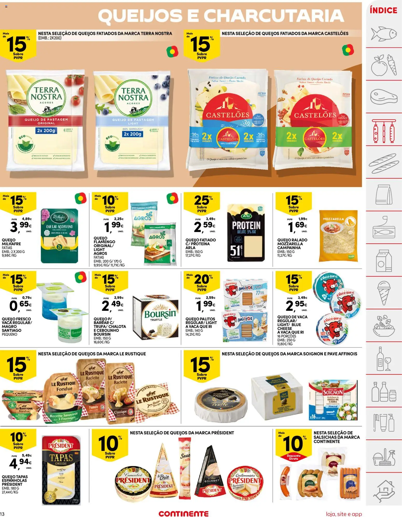 Continente folheto │ válido de 04.11.2025 | Página: 13 | Produtos: Campainha, Cálcio, Queijo, Cereais