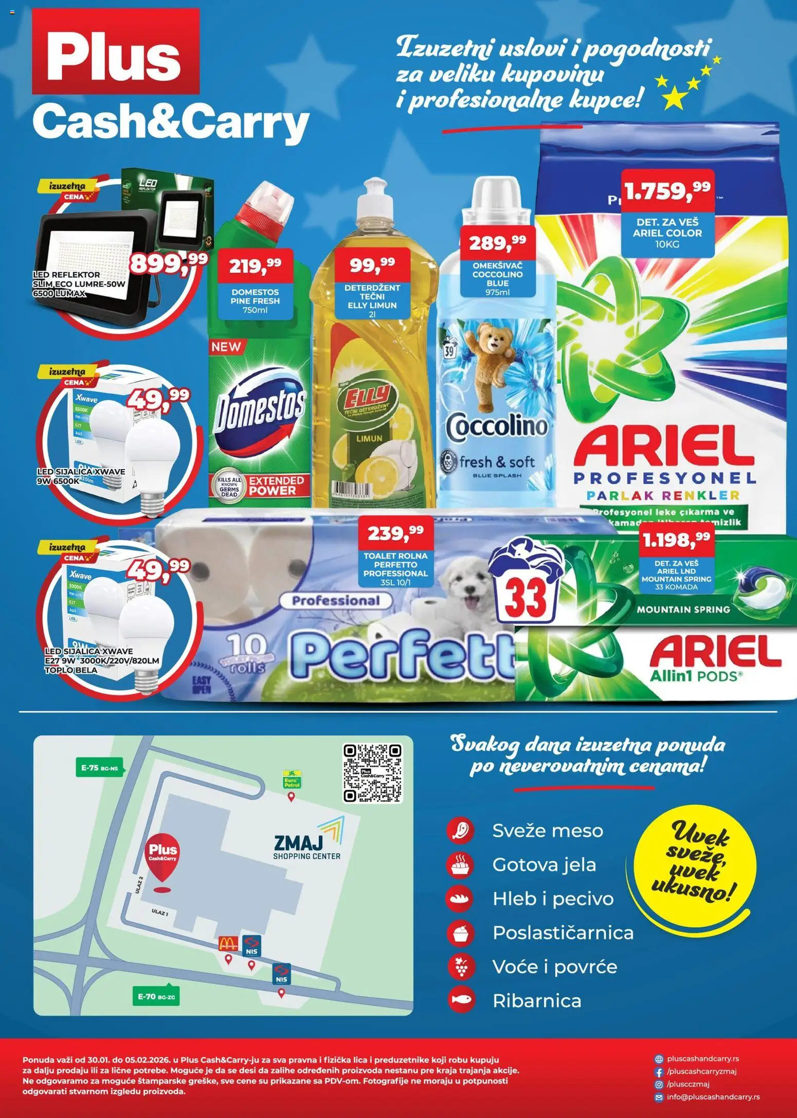 Plus Cash & Carry katalog - važi od 30.01.2026 | Strana: 4 | Proizvode: Deterdžent, Hleb, Coccolino, Reflektor