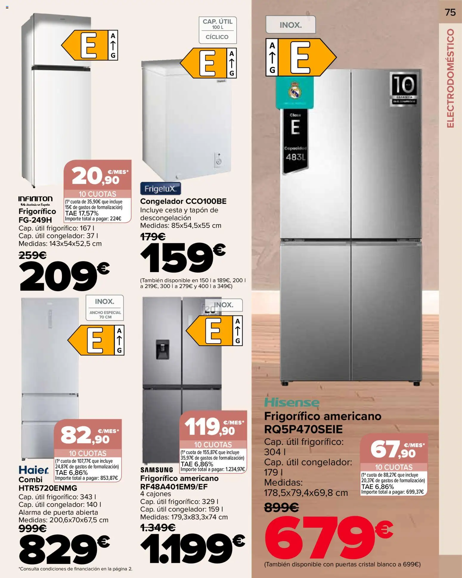 Carrefour folleto │ válido desde el 09.01.2026 | Página: 75 | Productos: Congelador, Combi, Cesta