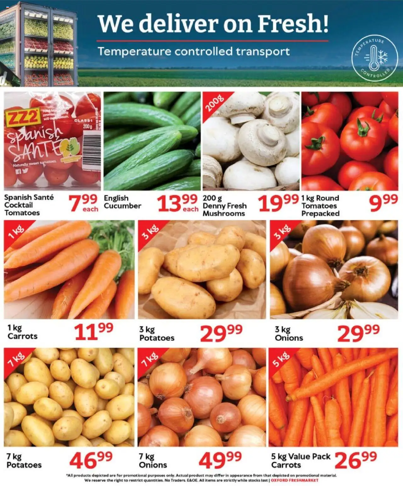 New Oxford Freshmarket catalogue – valid from 10.09.2025 | Page: 4 | Products: Mushrooms, Carrots, Potatoes, Onions