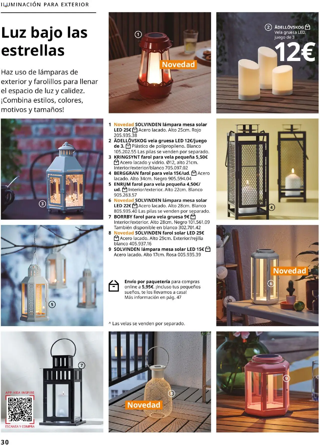 Catálogo IKEA Muebles de exterior │ válido desde el 04.02.2025 | Página: 30 | Productos: Farol, Té, Vela, Mesa