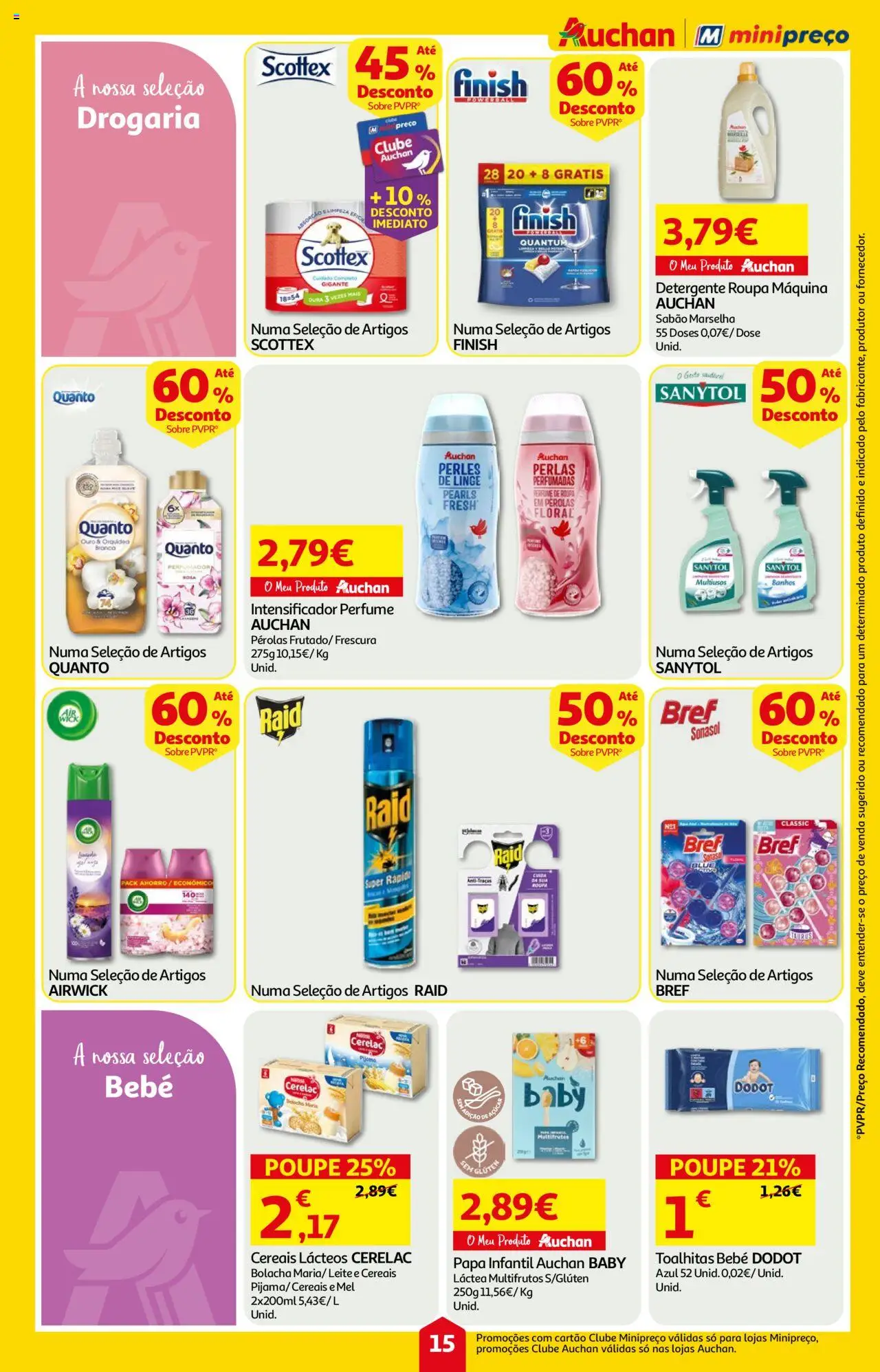 Auchan folheto │ válido de 14.08.2025 | Página: 15 | Produtos: Sabão, Leite, Mel, Cereais